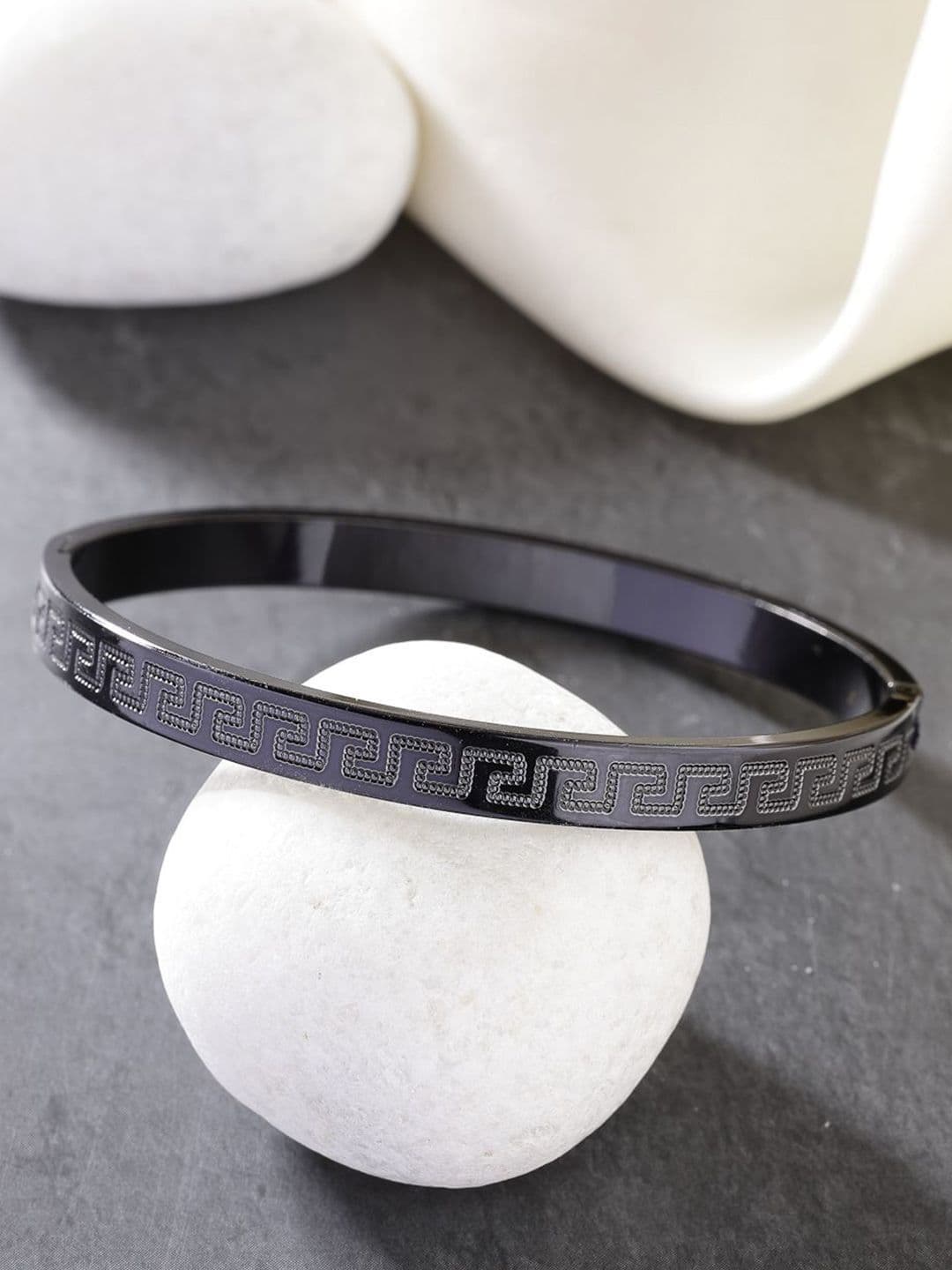The Roadster Lifestyle Co Men Rhodium-Plated Kada Bracelet - view 1