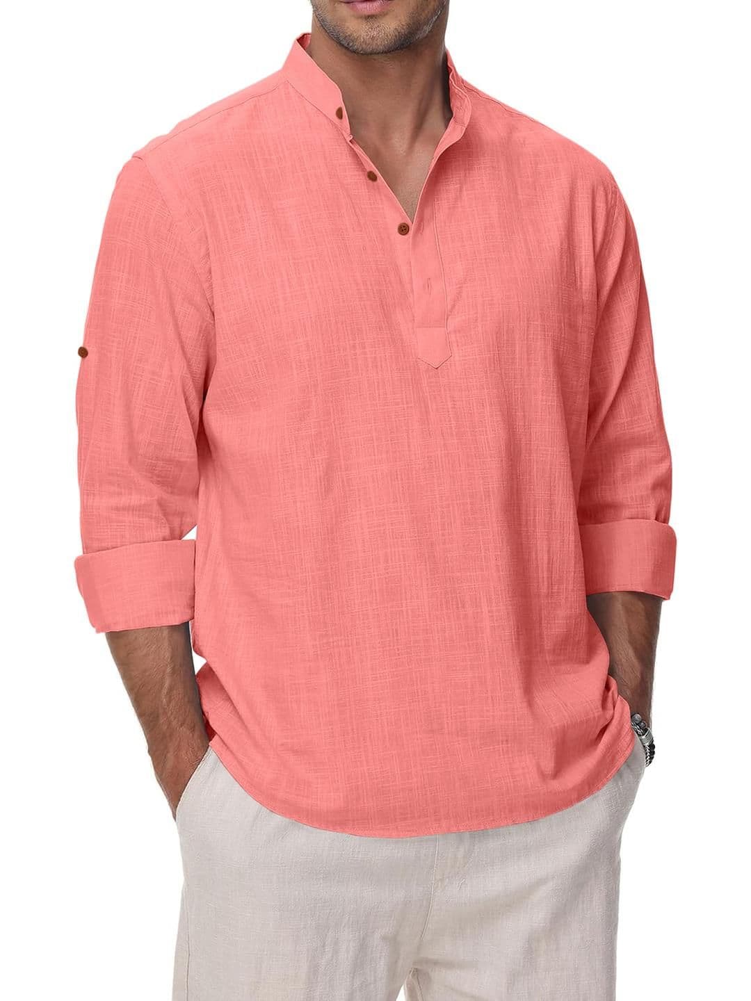 Fifth U Men Solid Cotton Blend Straight Kurta - view 1