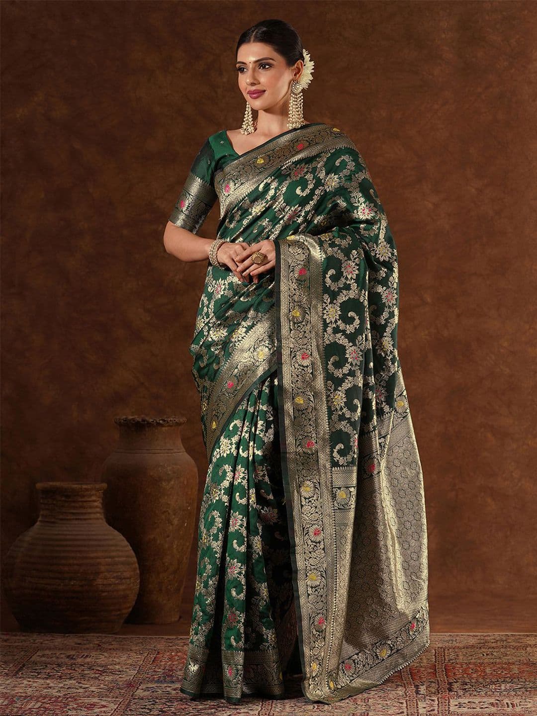 Mitera Woven Design Zari Designer Banarasi Saree - view 1