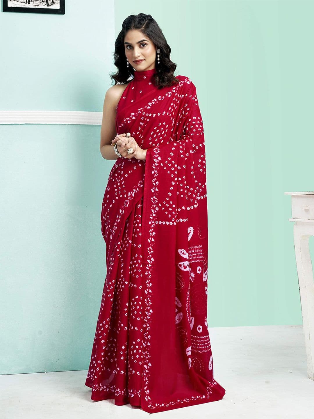 Mitera Women Bandhani Printed Designer Saree - view 1