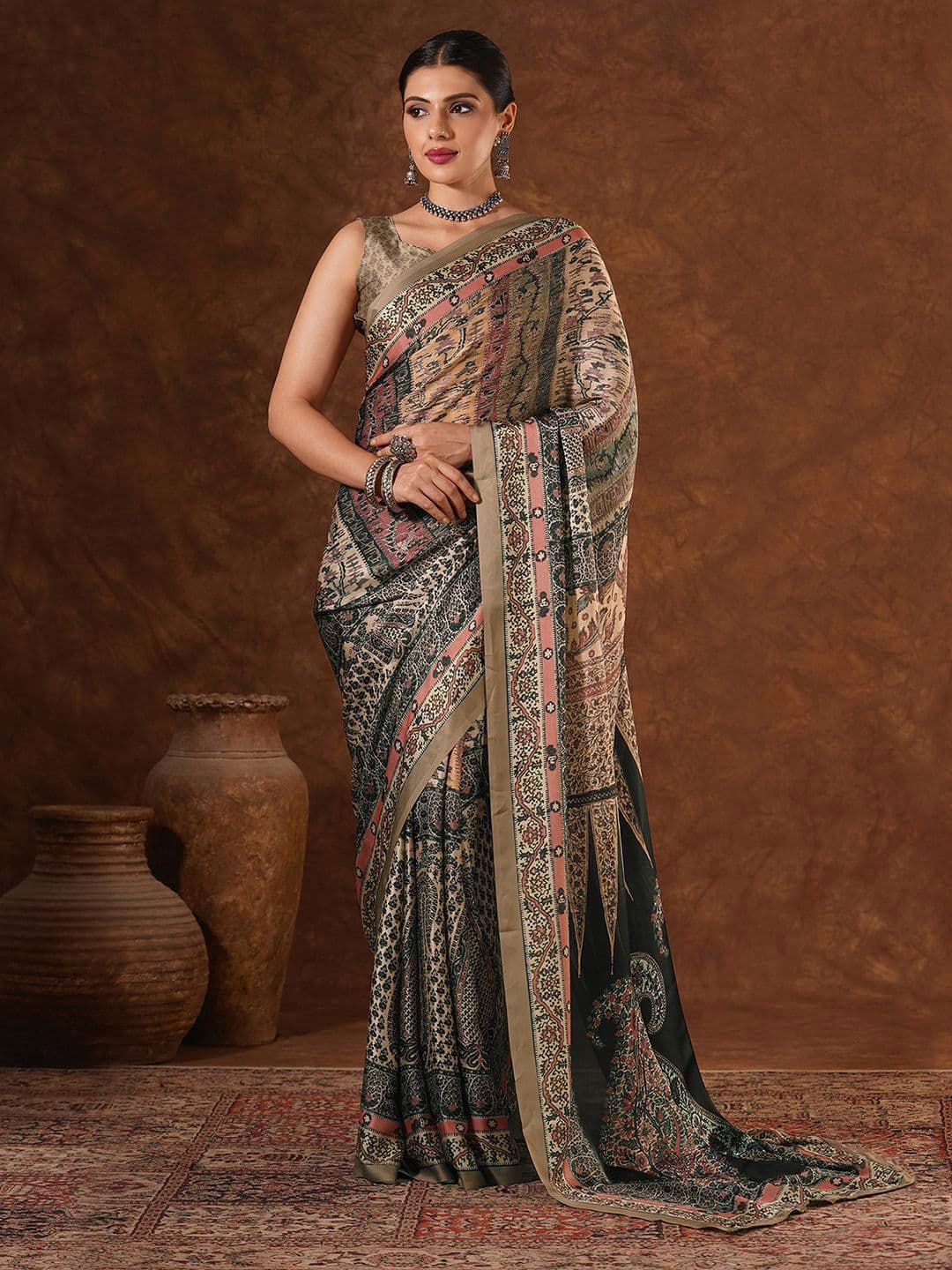 Mitera Woven Design Zari Satin Saree - view 1