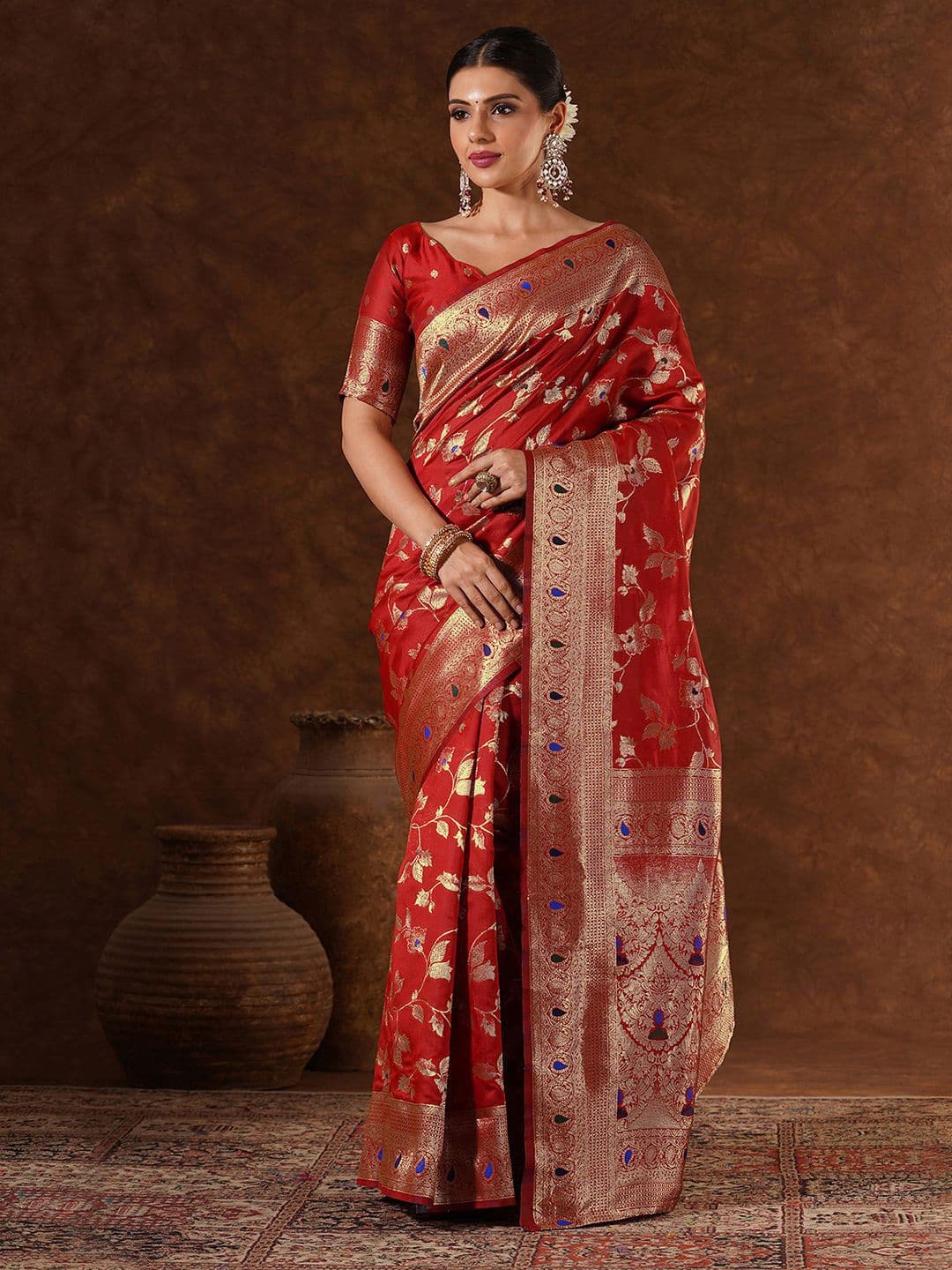 DIVASTRI Woven Design Zari Banarasi Saree - view 1