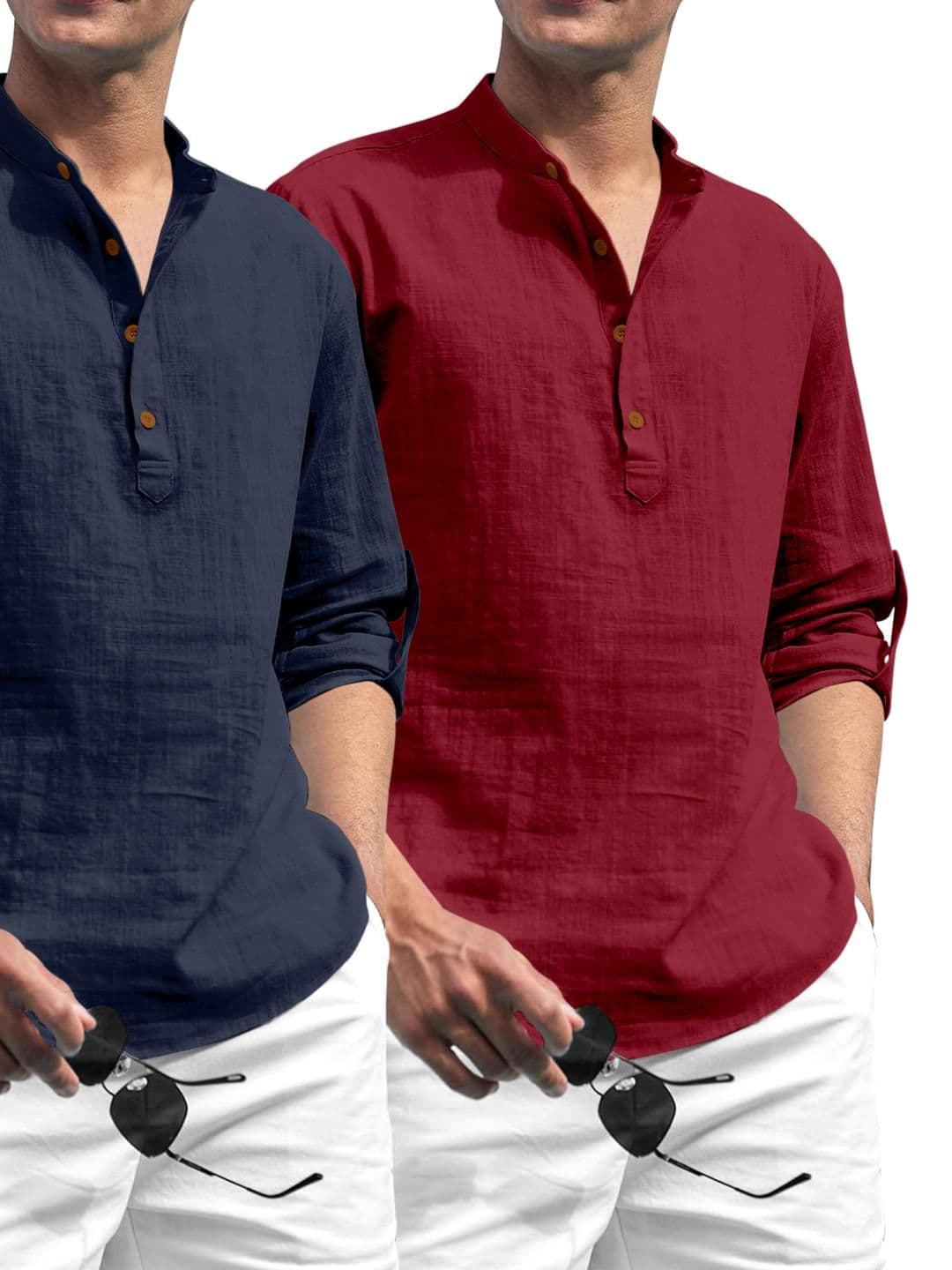 Fifth U Navy Blue Blended Kurtas - view 1