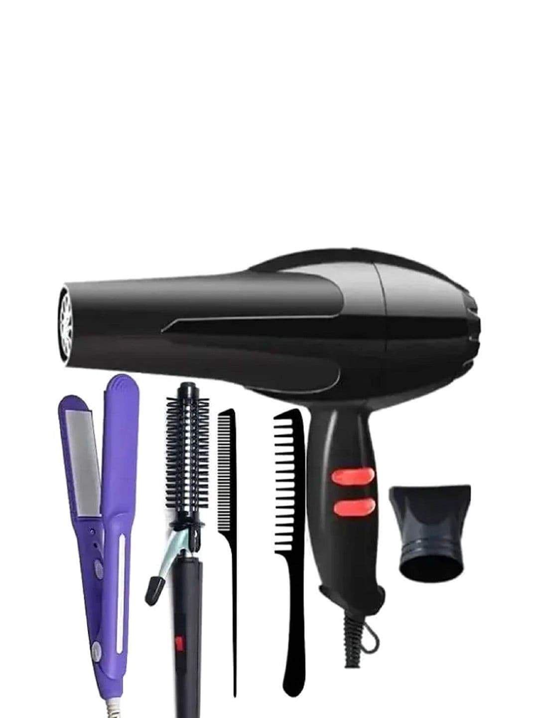 UKSTYLZ Set Of 5 1500 Watts Hair Dryer With Straightener 8006, Curler 471b & 2 Combs - view 1