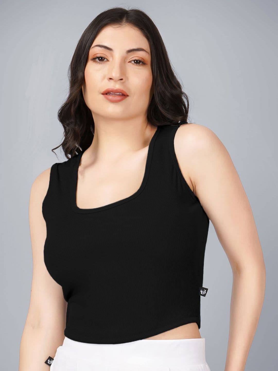 Plus Size Women Solid Crop Top - view 1