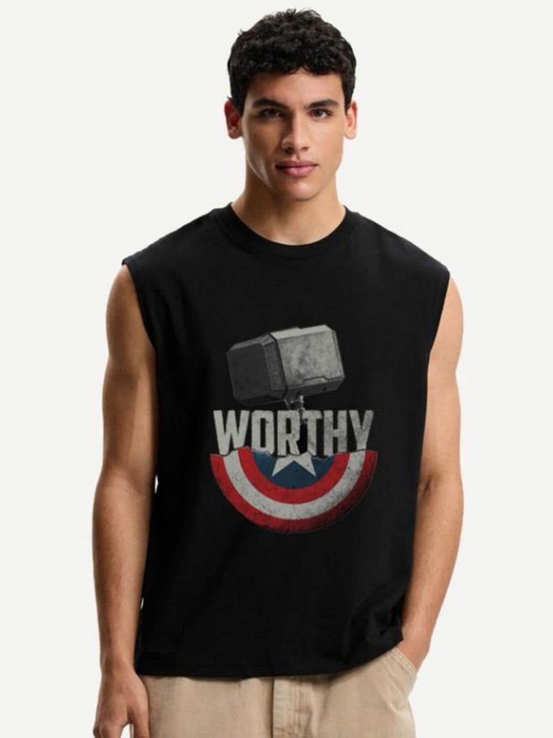 CLAFOUTIS Men Captain America Graphic Printed Round Neck T-shirt - view 1