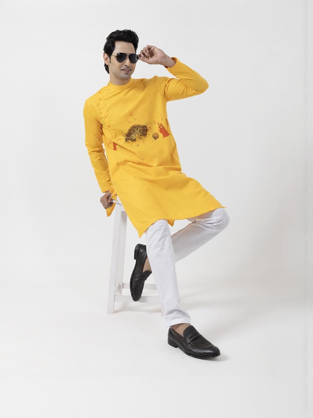 PulseIQ Men Mustard Kurtas - view 1