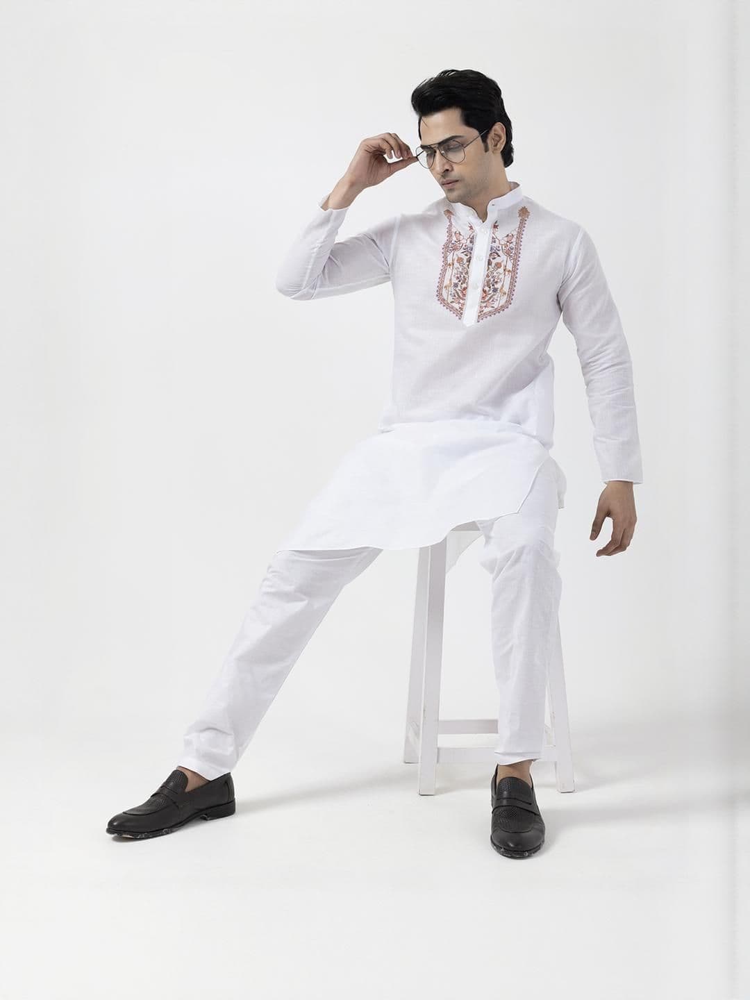 PulseIQ Men White Kurtas - view 1
