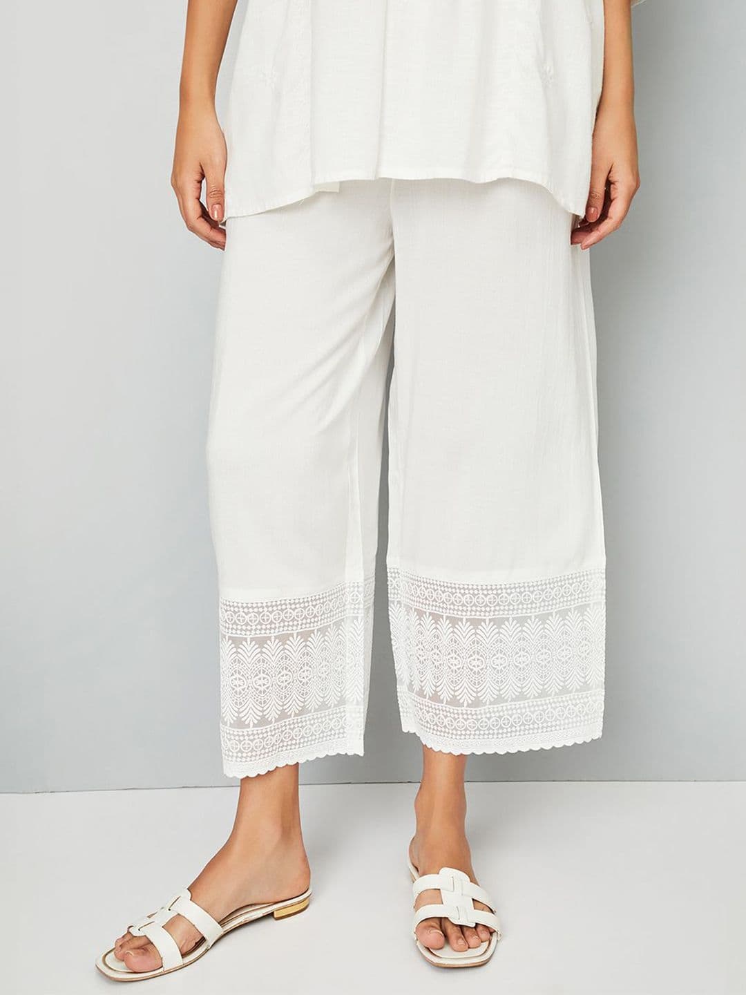 max Women Ethnic Embroidered Straight Palazzos - view 1