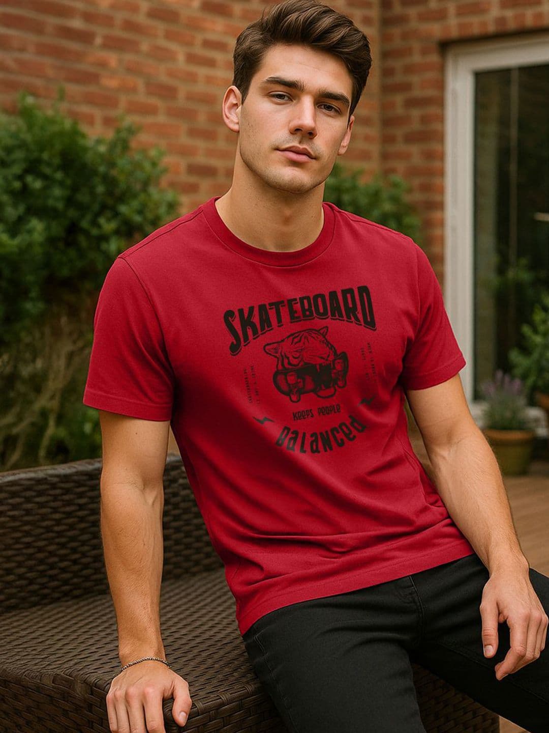 VEIRDO Men Graphic Printed Round Neck Cotton T-shirt - view 1