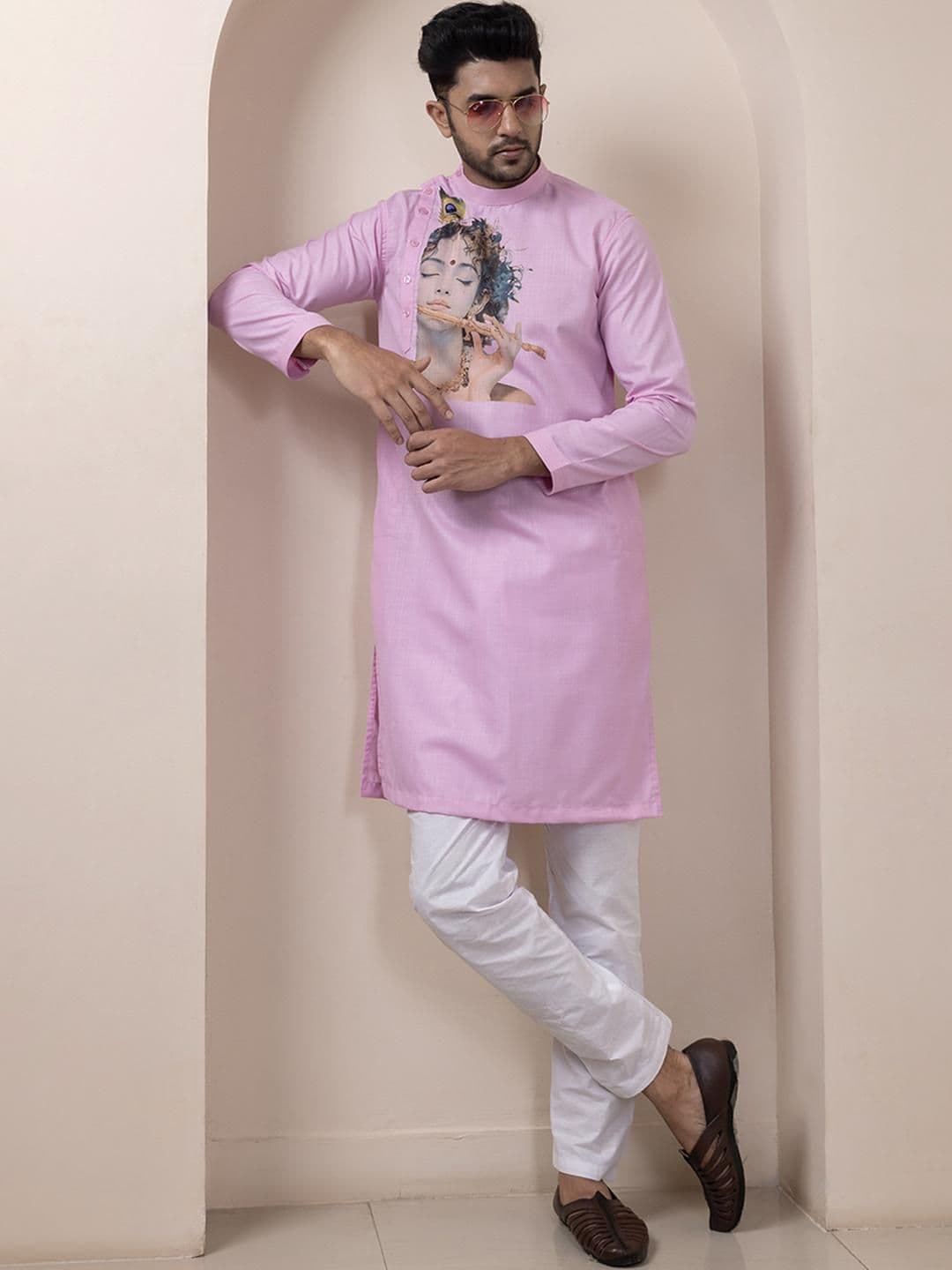 PulseIQ Men Pink Kurtas - view 1