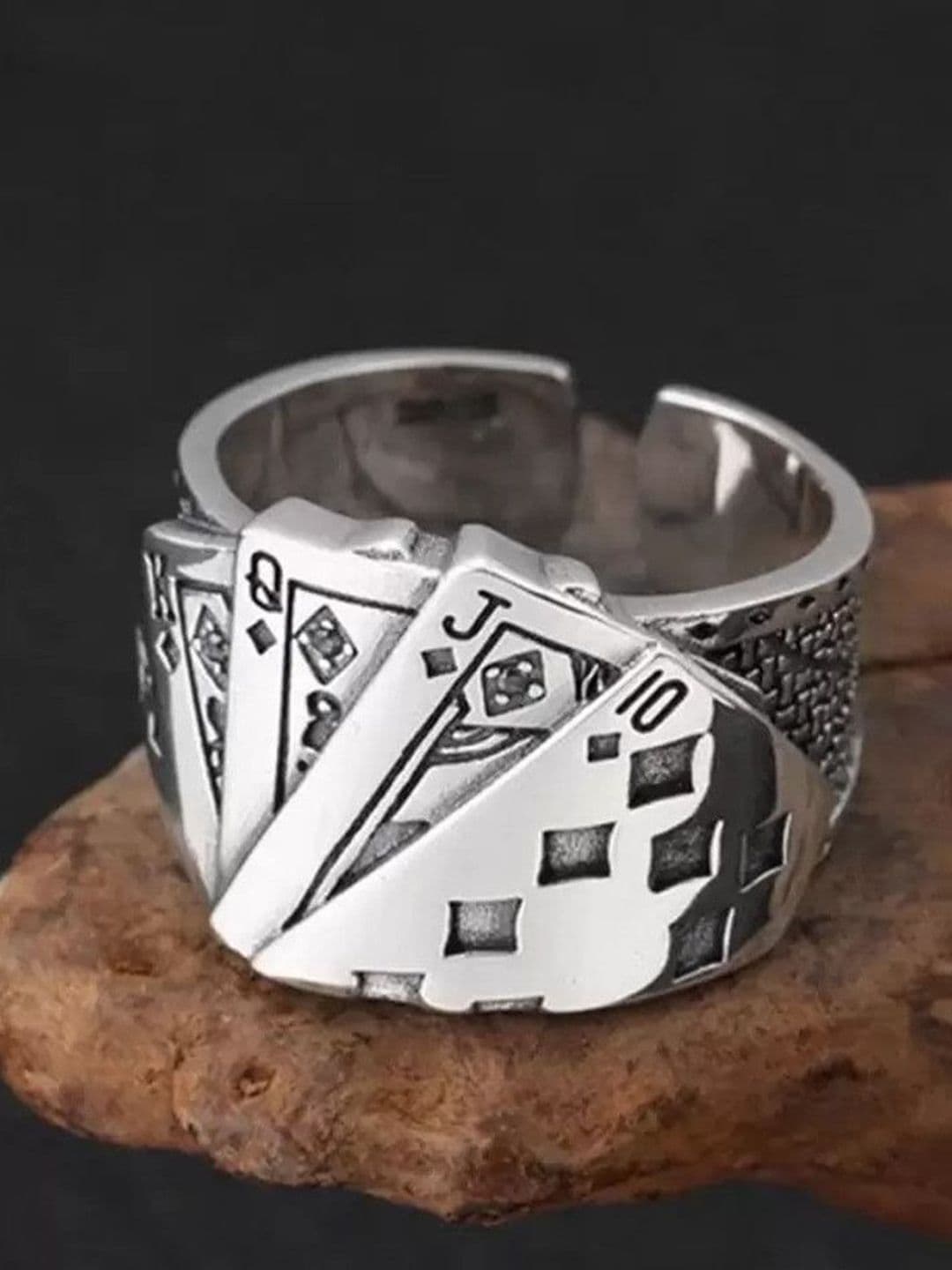 Ringzinnie Textured Adjustable Finger Ring - view 1