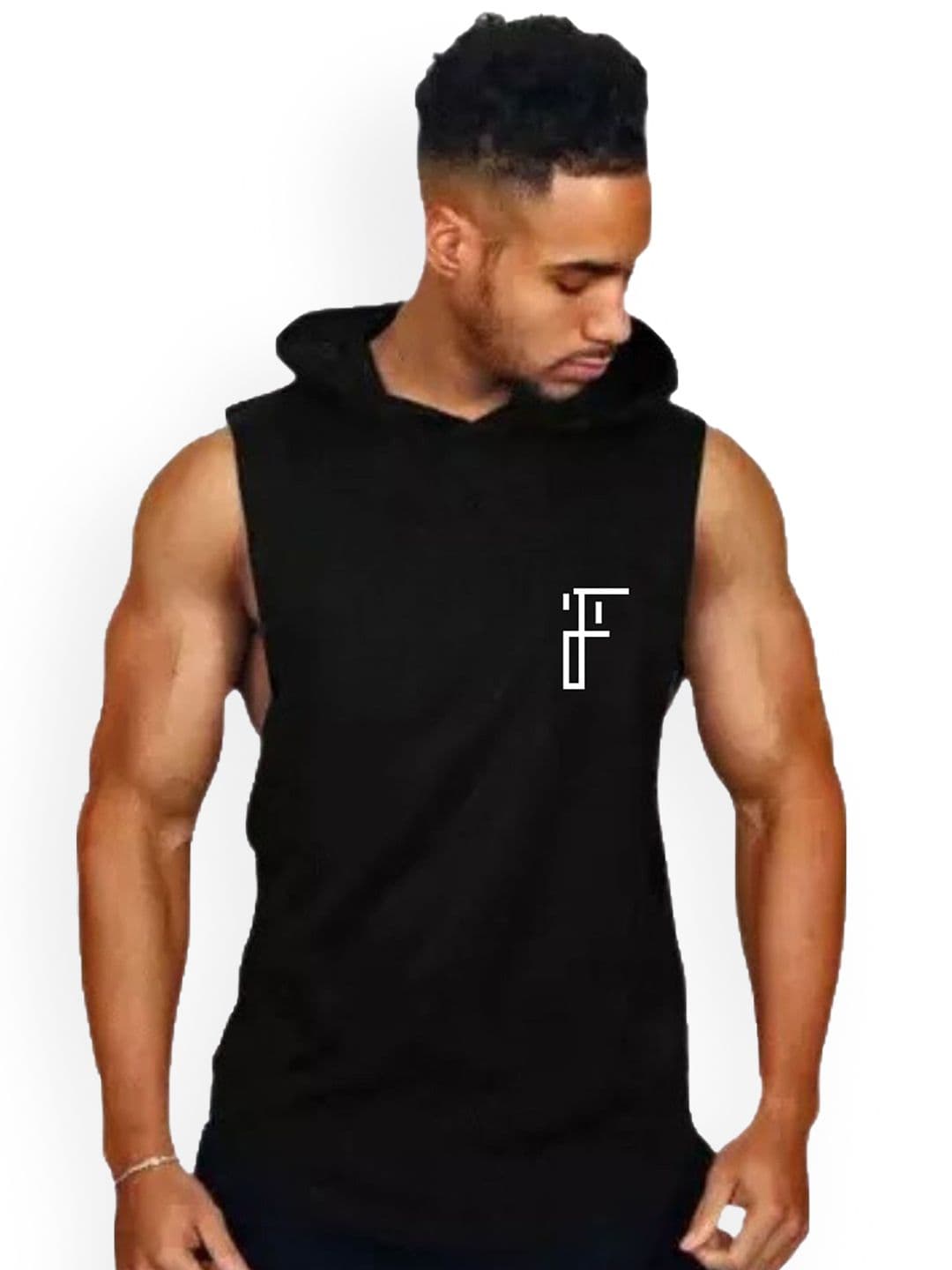 Fashnobic Gym Lover Printed Hooded GymVest FB-105_Back_pt-7 - view 1