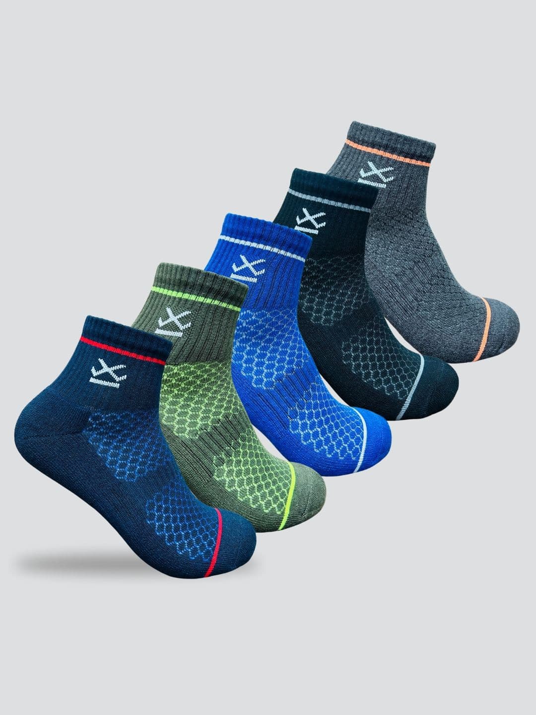 WROGN Pack Of 5 Assorted Ankle-Length Cotton Sock - view 1