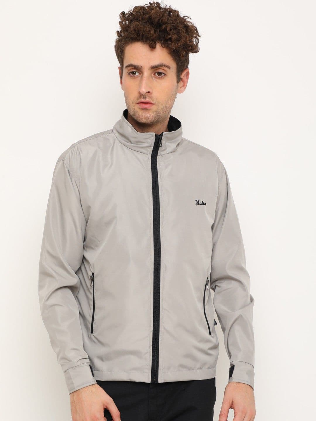 Plutus Stand Collar Windcheater Sporty Jacket - view 1