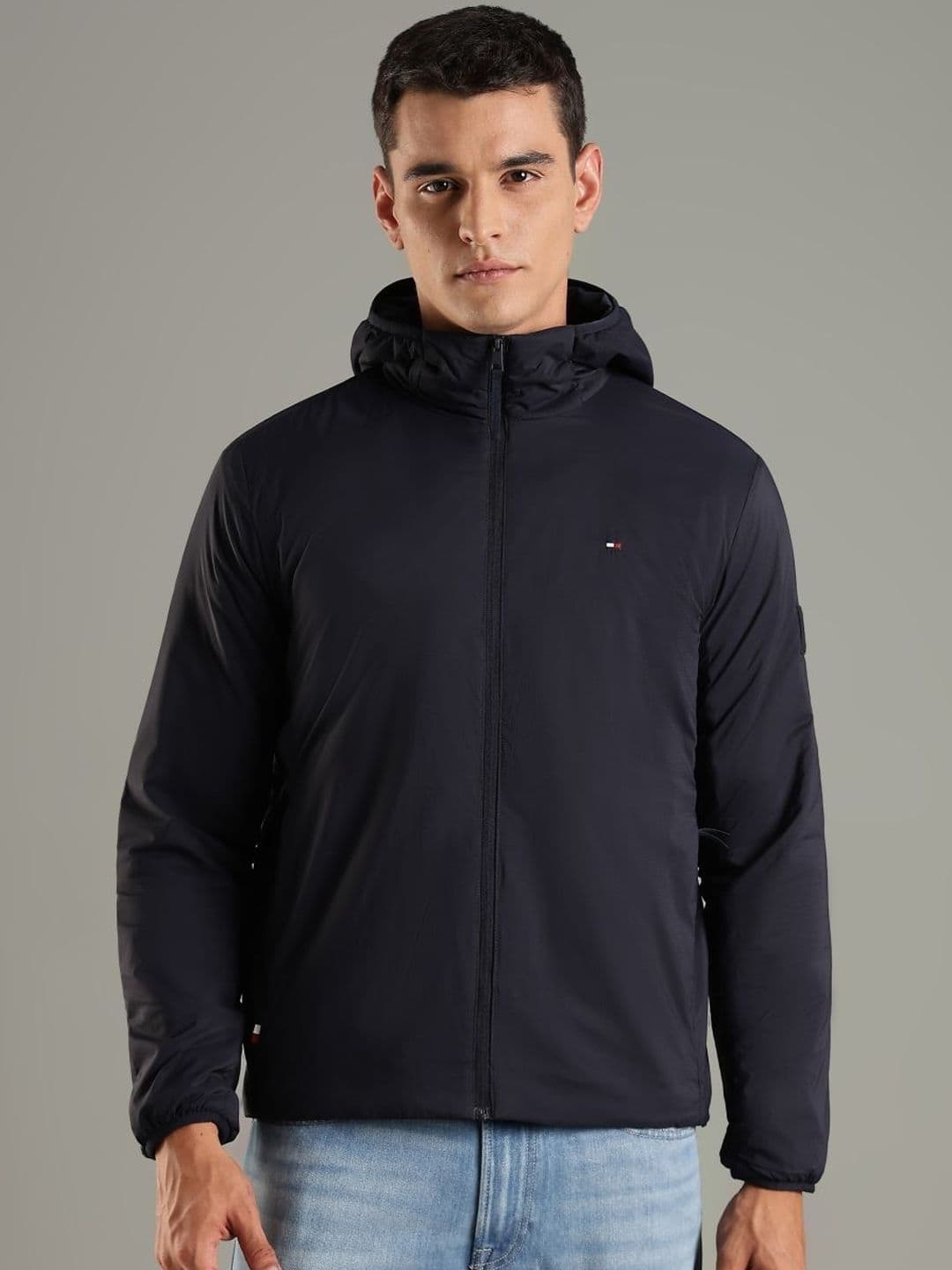 Tommy Hilfiger Men Hooded Solid Casual Sporty Jacket - view 1