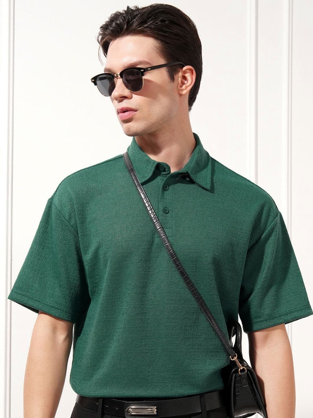 HIGHLANDER Men Solid Polo Collar Relaxed Fit T-shirt - view 1