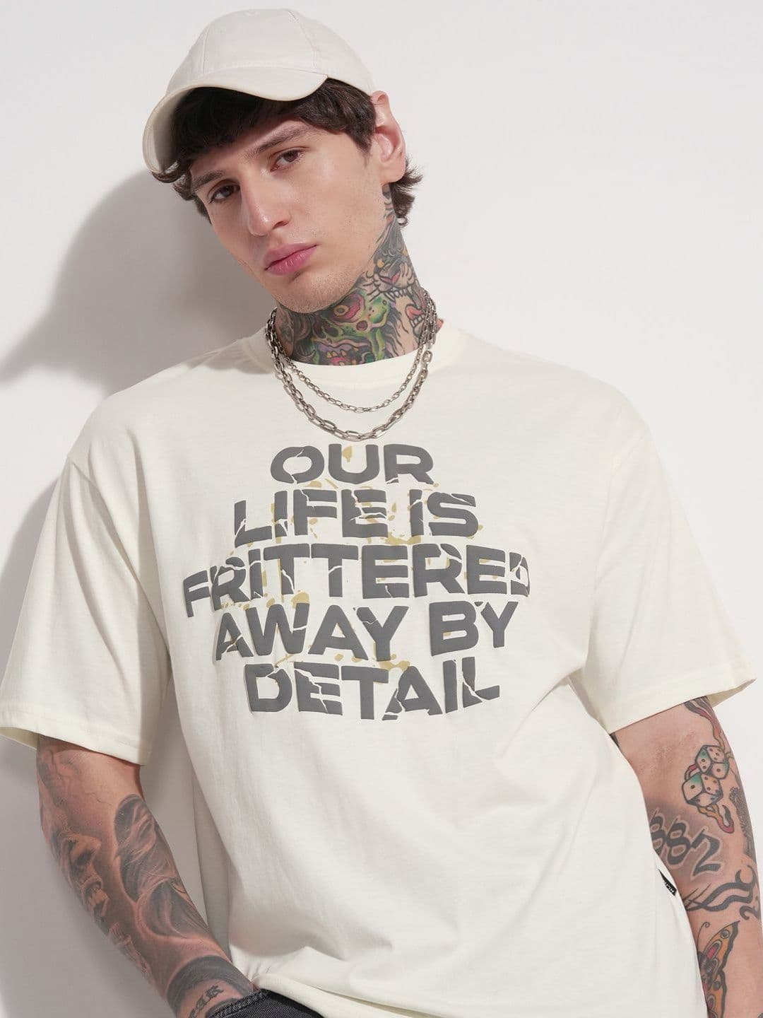 HIGHLANDER Typography Round Neck Printed Drop-Shoulder Sleeves Relaxed Fit T-shirt - view 1