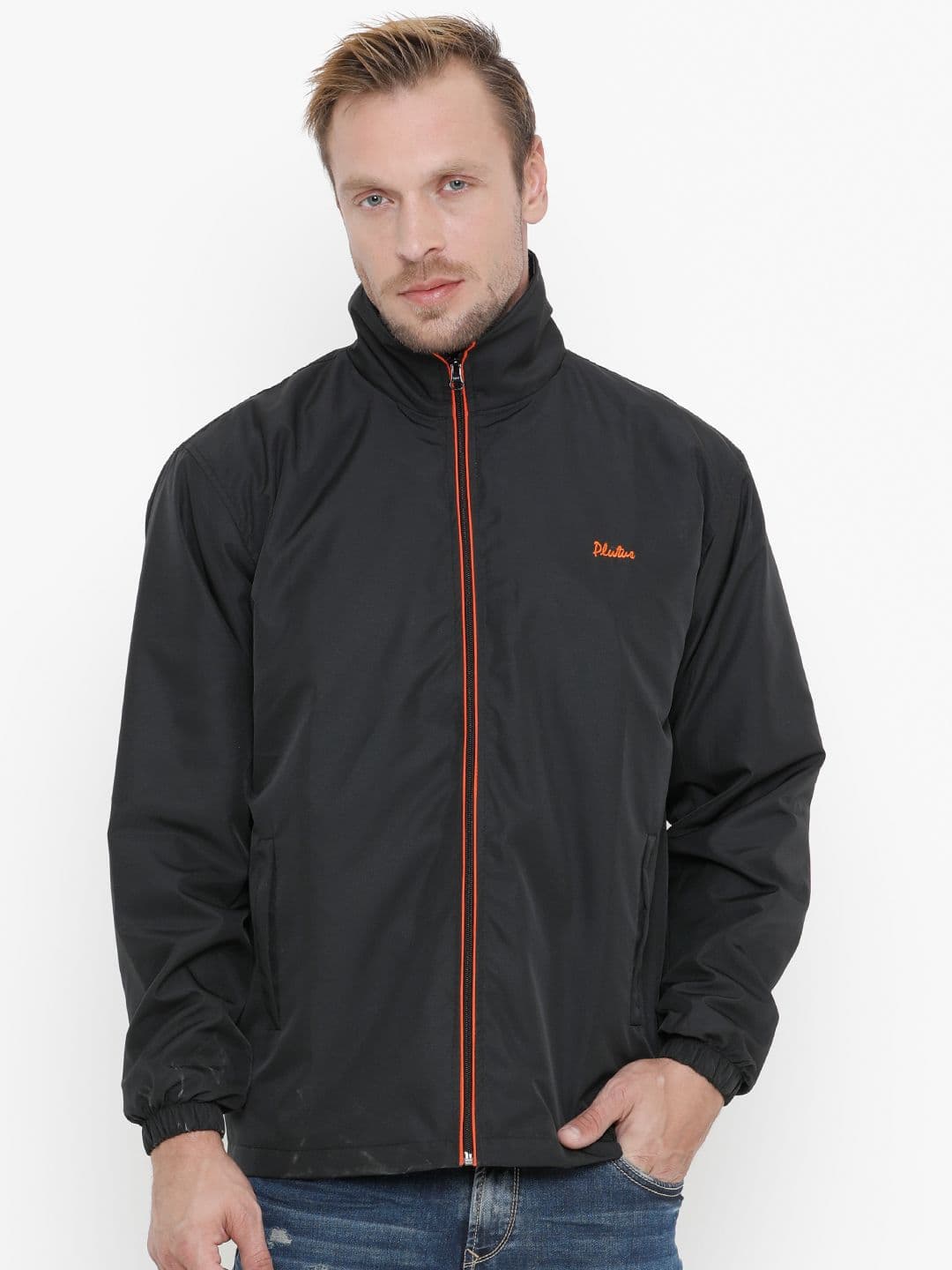 Plutus Stand Collar Windcheater Sporty Jacket - view 1