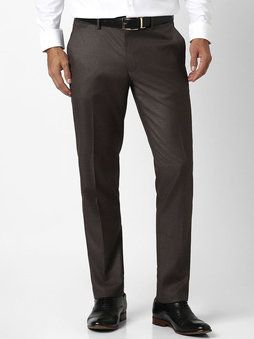 Van Heusen Men Slim Fit Mid-Rise Formal Trousers - view 1