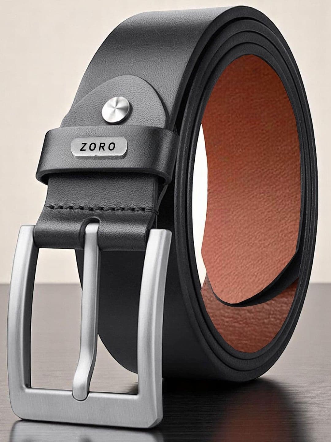 ZORO Men Textured Leather Belt With Tang Closure - view 1