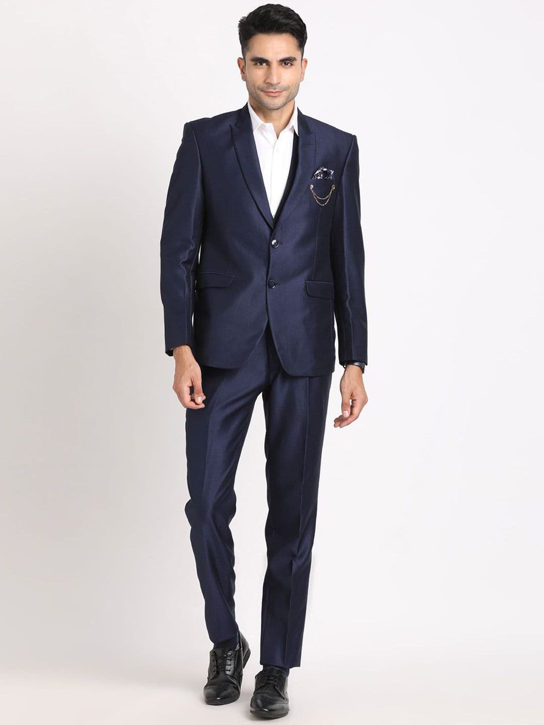 Turtle Notched Collar Single Breasted 3-Piece Suit - view 1
