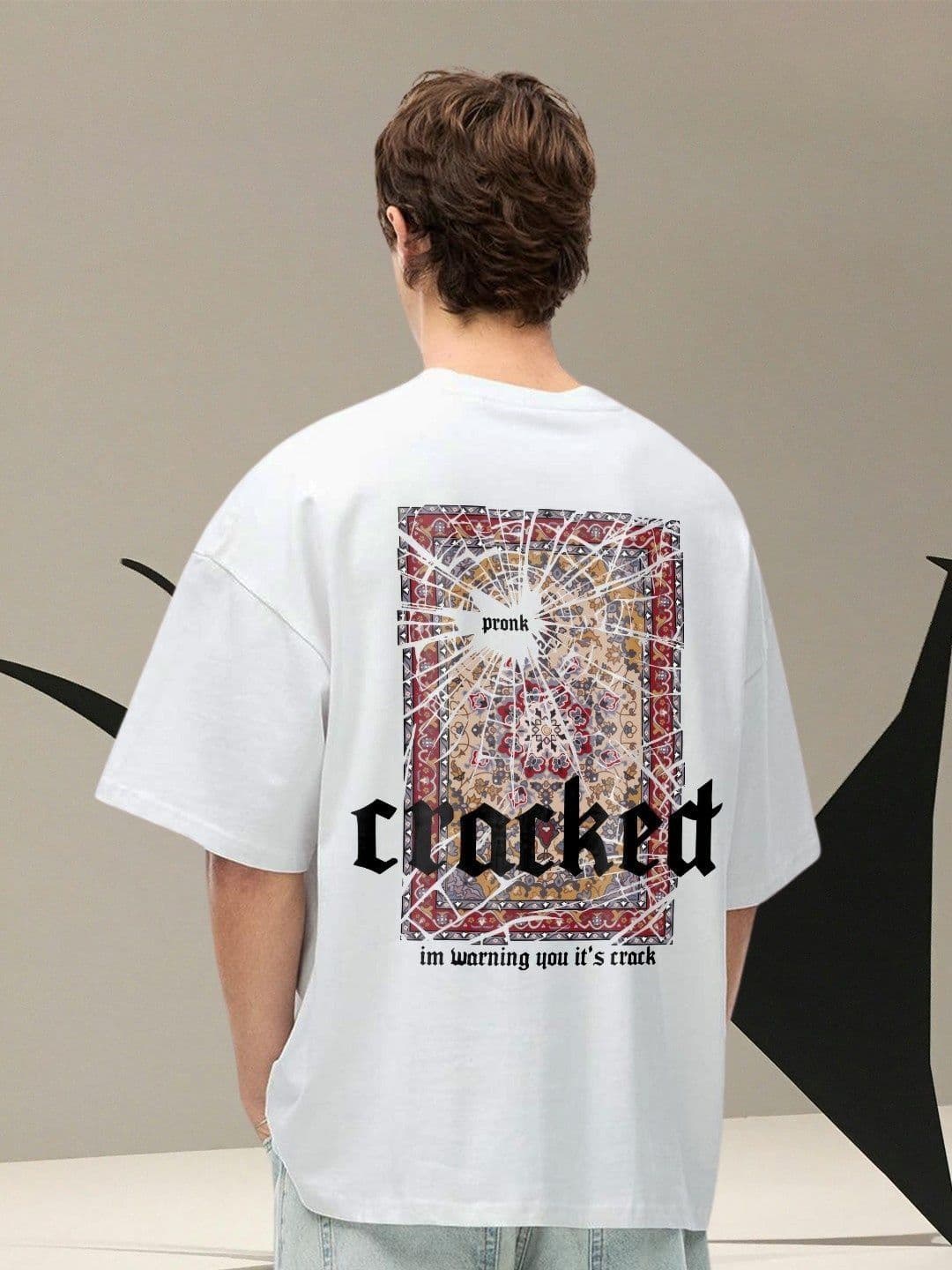 PRONK Graphic Printed Round Neck Oversized T-shirt - view 1