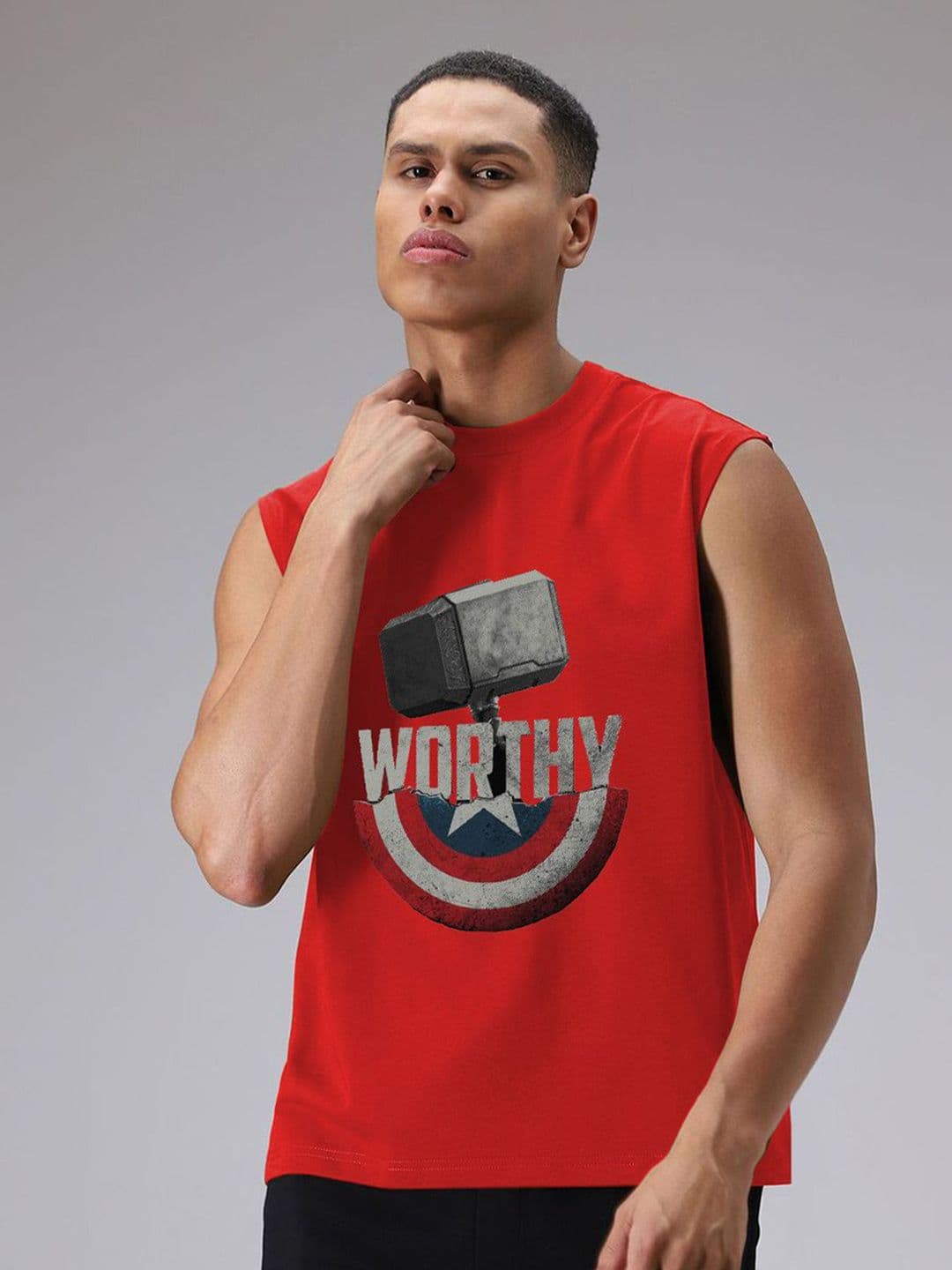 Moda Rapido Graphic Printed Round Neck No Sleeves T-shirt - view 1