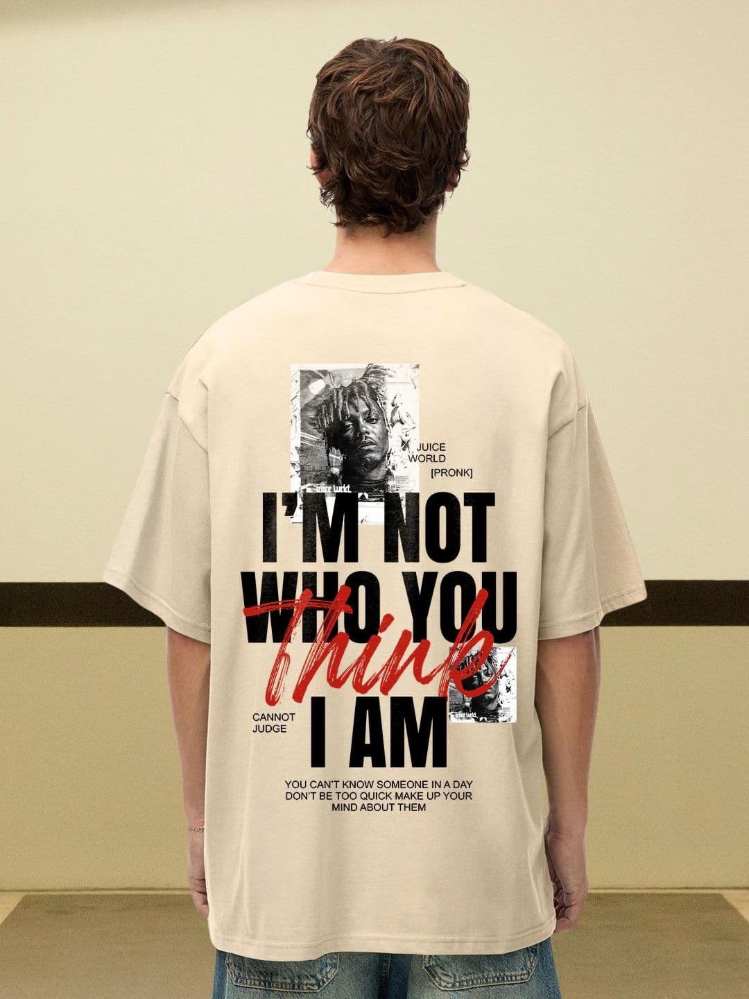 PRONK Typography Printed Oversized Round Neck T-shirt - view 1
