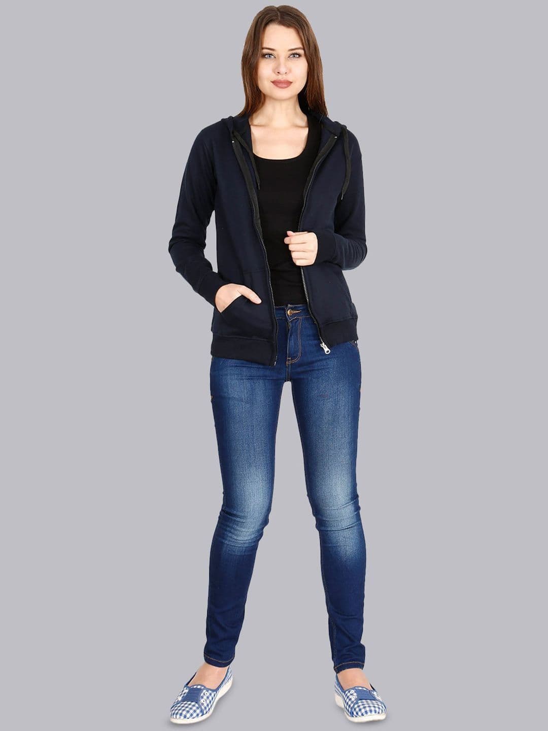 The Roadster Lifestyle Co. Women Long Sleeves Zipper Sweatshirt - view 1