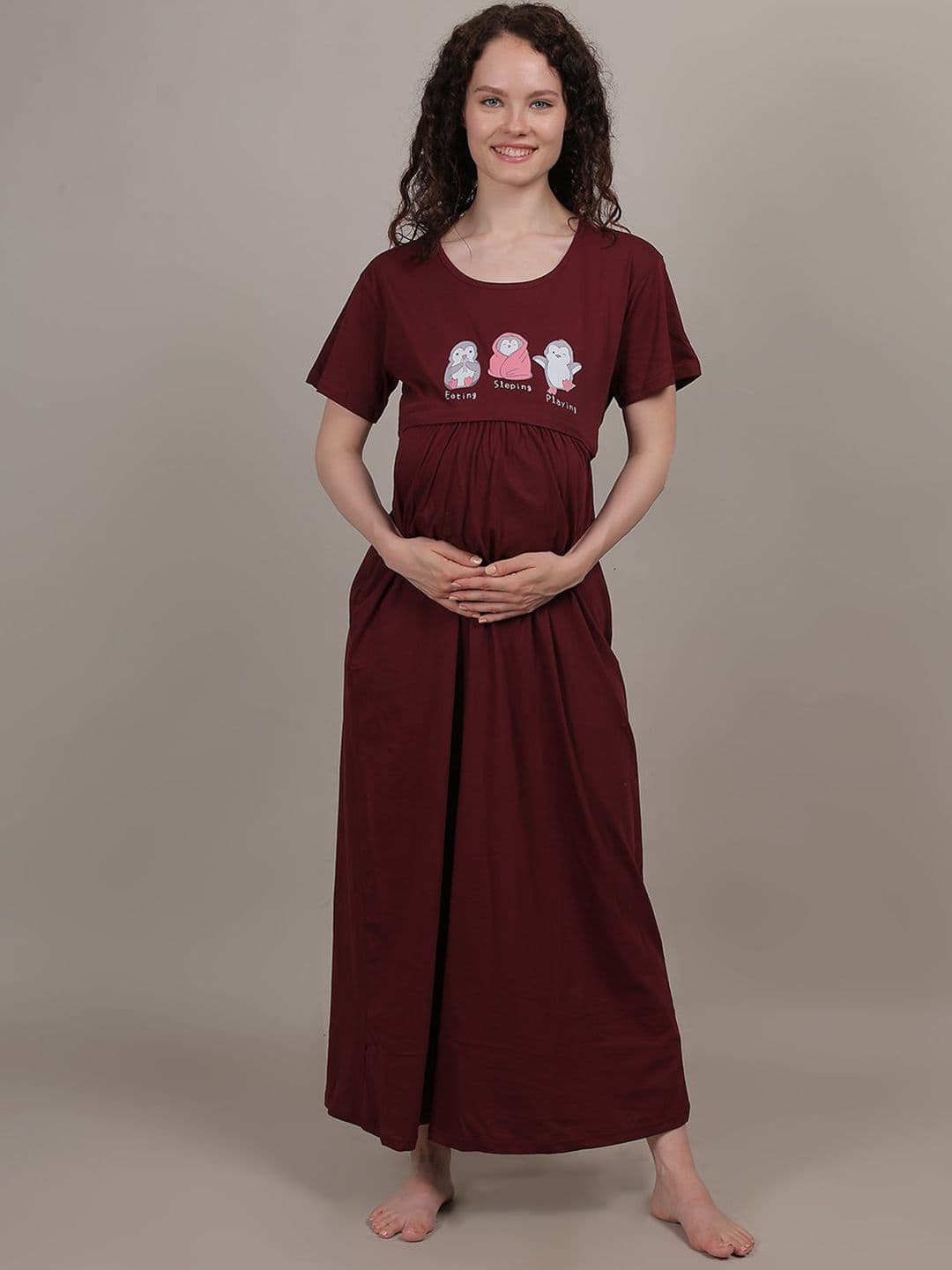 Fabme Printed Maxi Nightdress - view 1