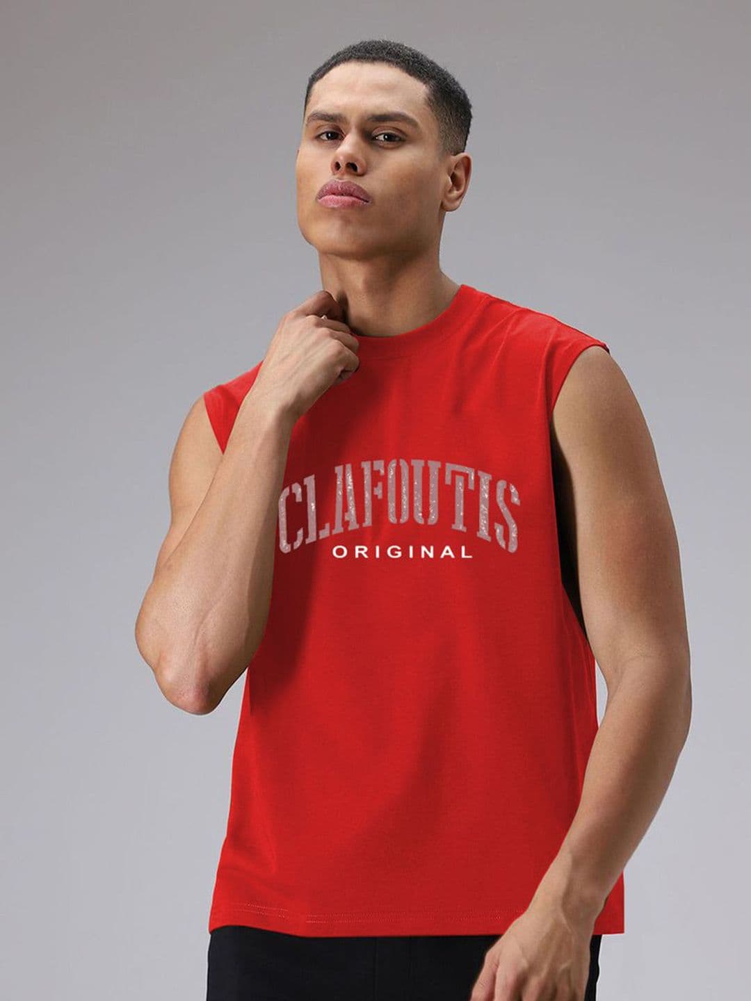 Moda Rapido Typography Printed Round Neck No Sleeves T-shirt - view 1