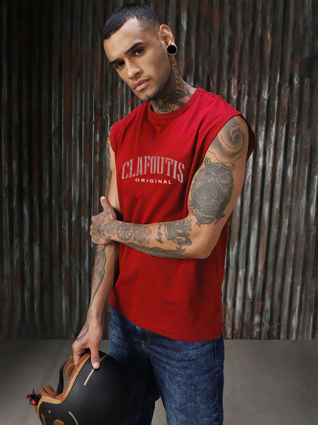 SZN Typography Printed Round Neck Sleeveless T-shirt - view 1