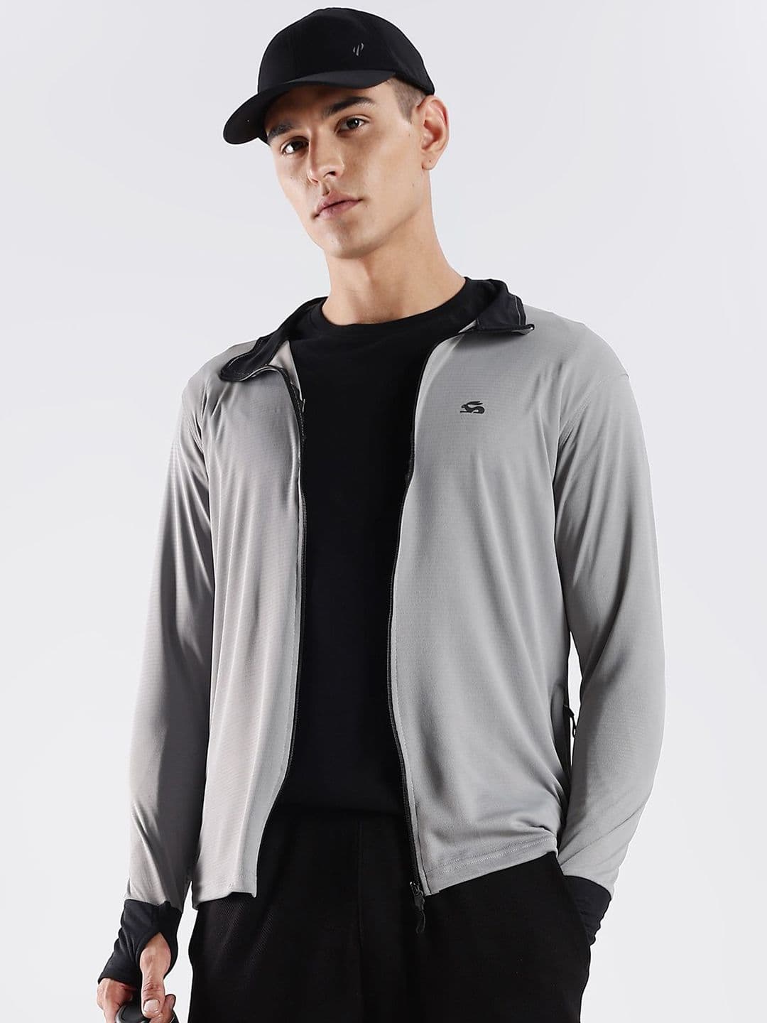 ADRO Men Mock Collar Solid Lightweight Casual Sporty Jacket - view 1