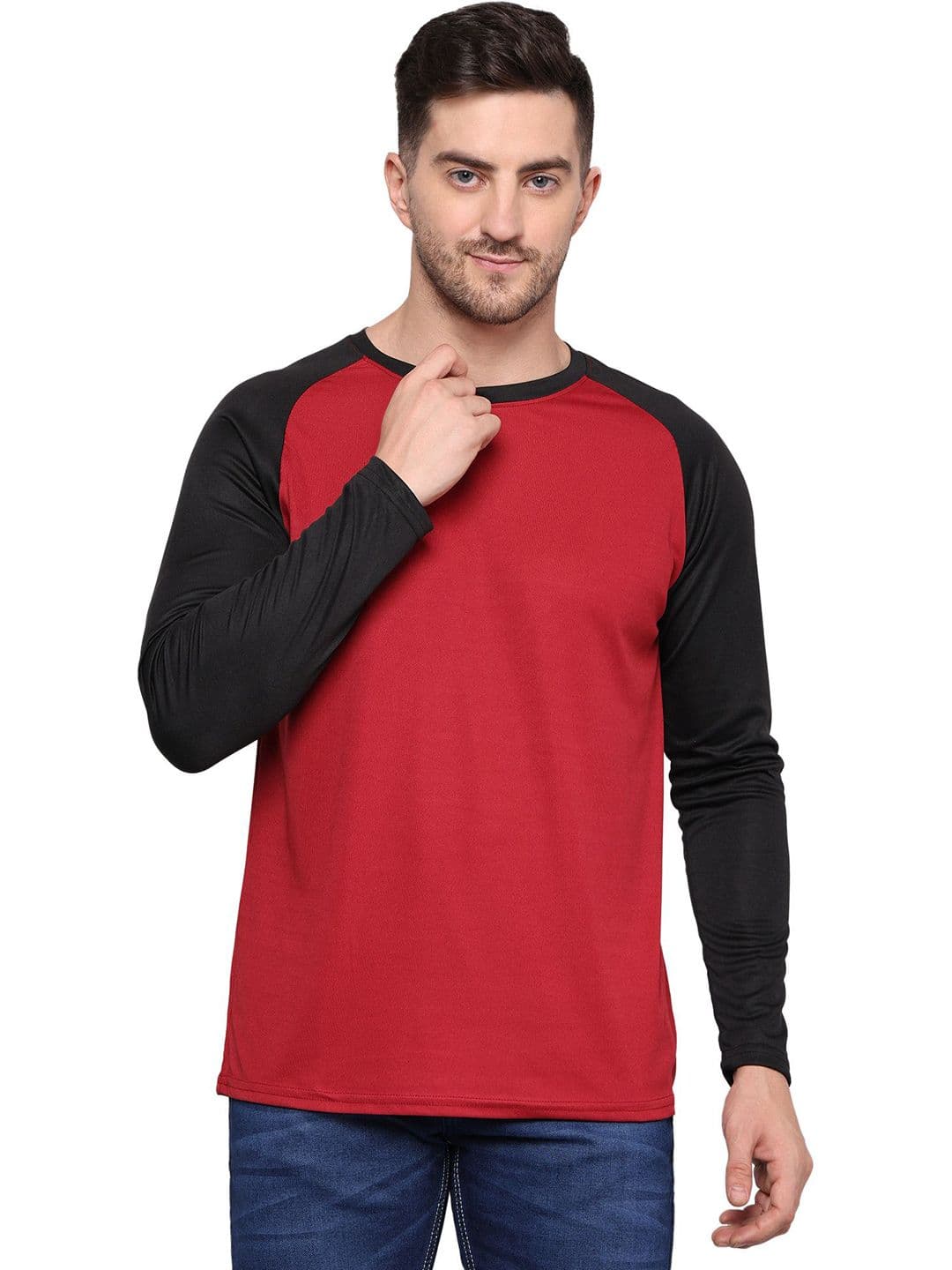 TQH Colourblocked Round Neck Long Sleeves T-shirt - view 1