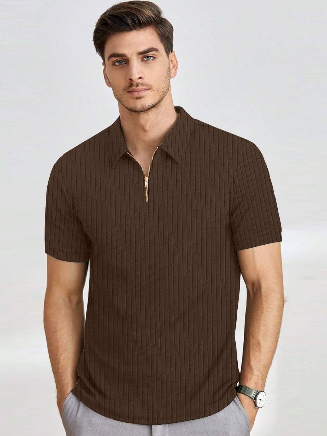 KAJARU Self Design Polo Collar T-shirt - view 1