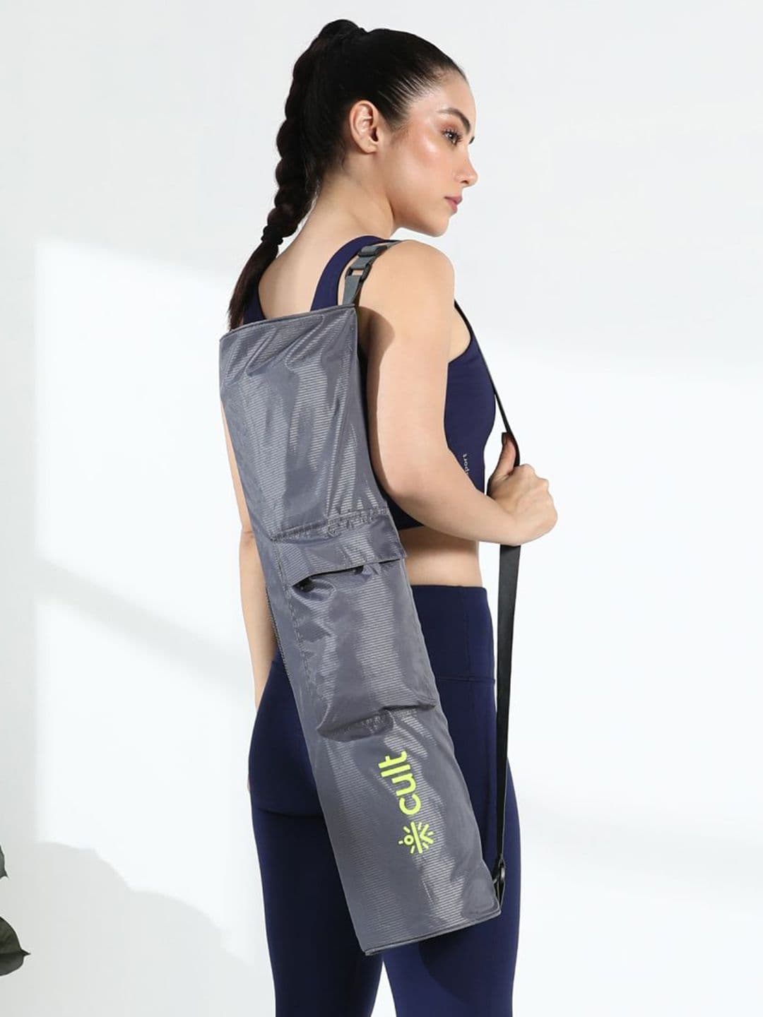 CULT Grey Yoga Mat Bag with Adjustable Shoulder Strap Fits Up to 6mm Mat - view 1