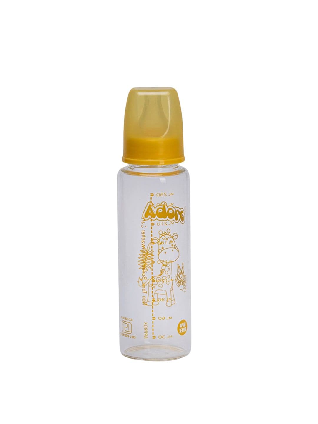 Adore Kids Glaze Senior 2 Stage Glass Feeding Bottle - 250 ml - Yellow - view 1