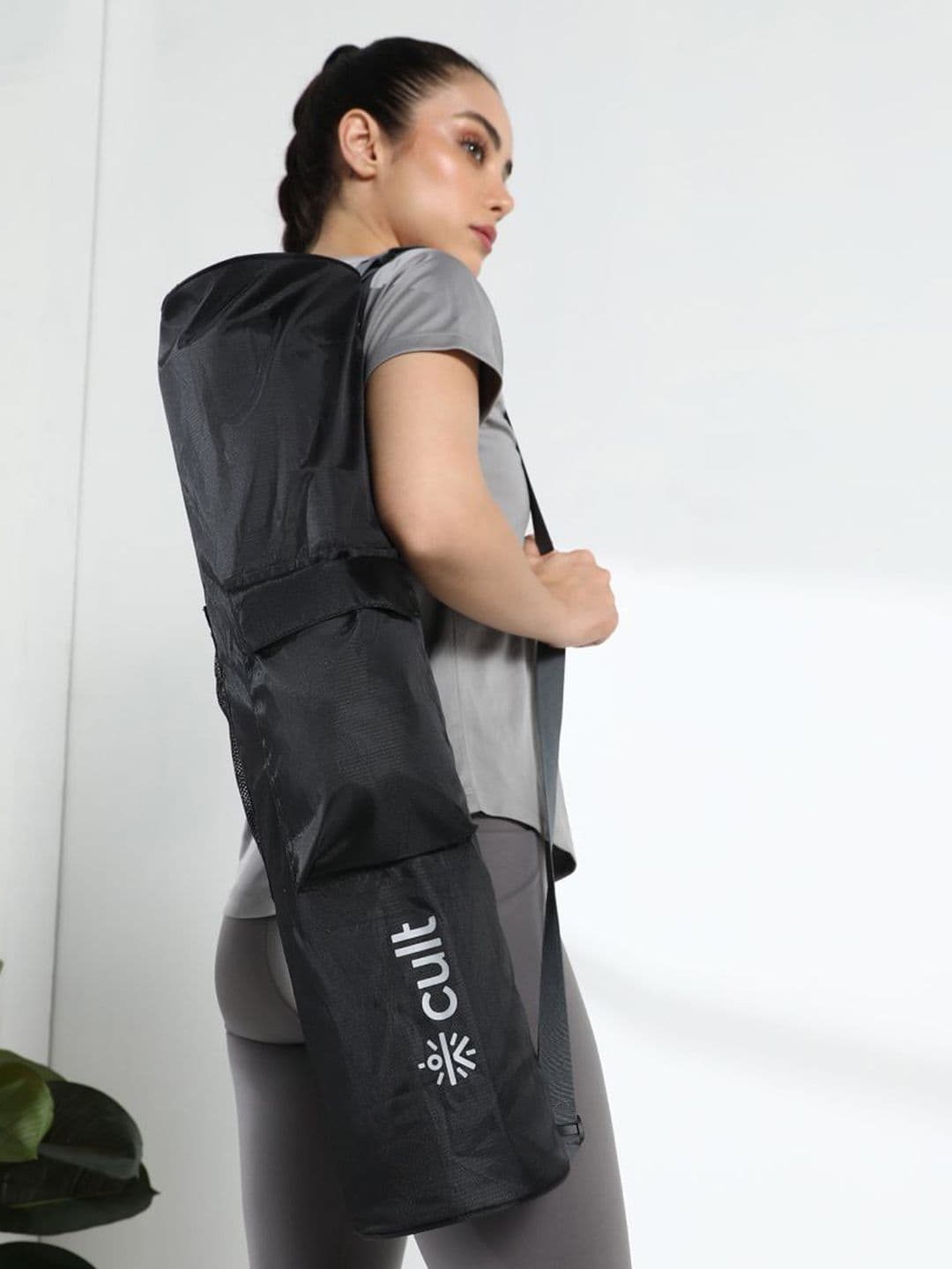 CULT Black Yoga Mat Bag with Adjustable Shoulder Strap Fits Up to 6mm Mat - view 1
