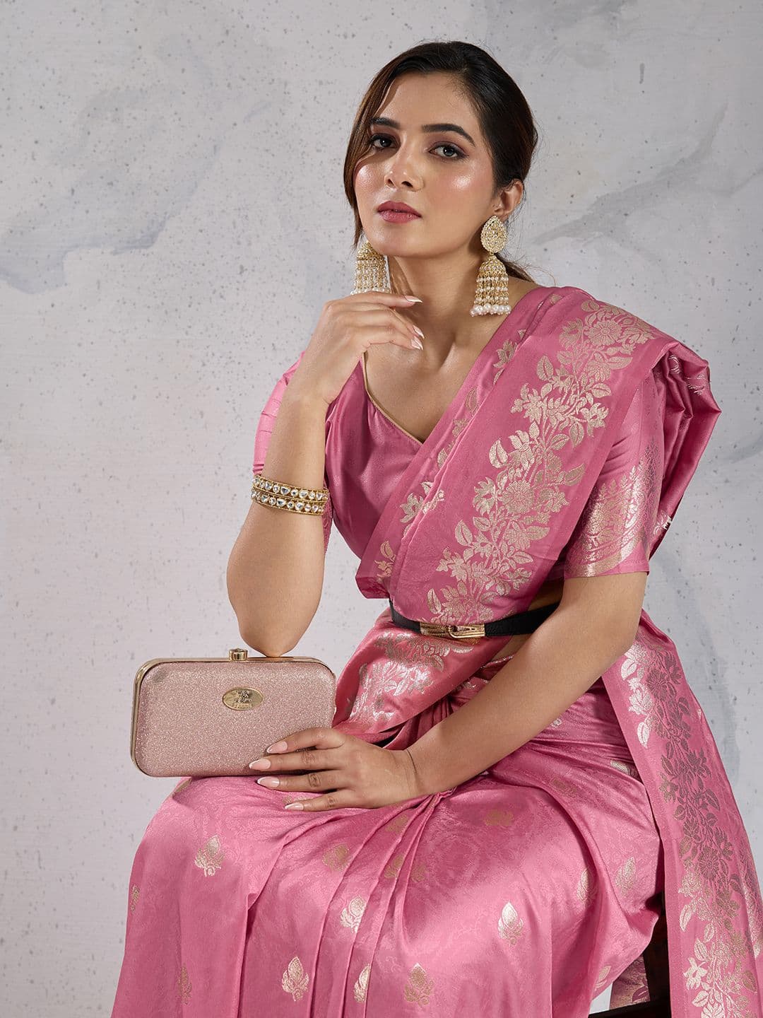 PBS PRINTS Woven Design Zari Banarasi Saree - view 1