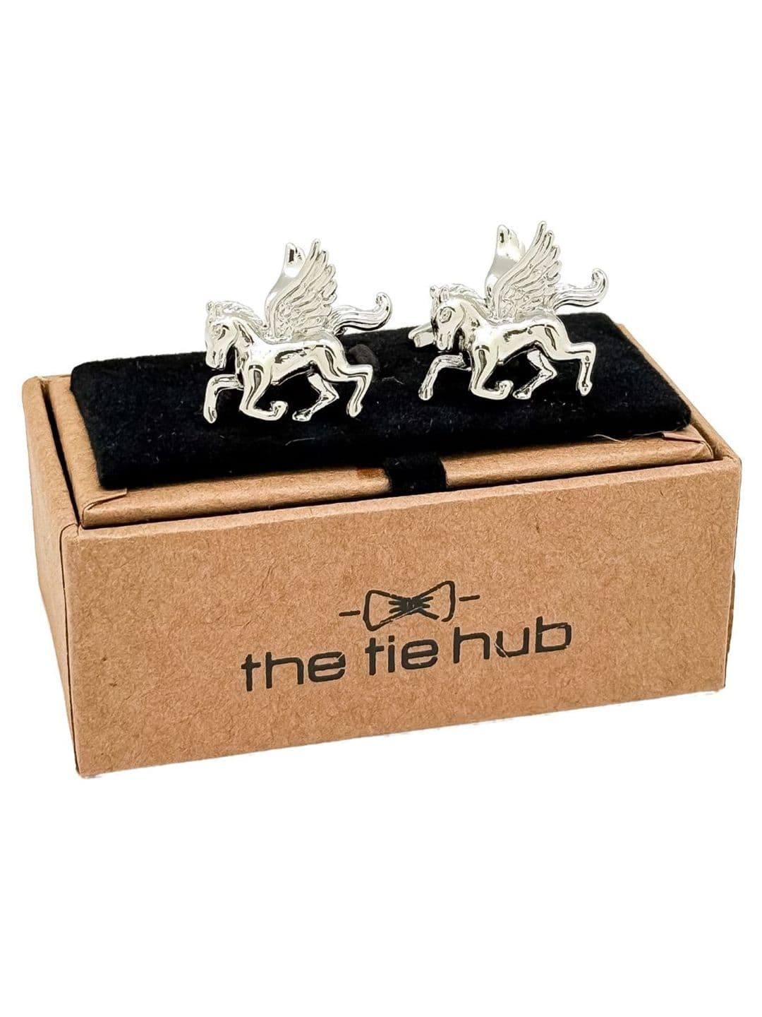 The Tie Hub Men Silver-Tone Brass Pegasus Cufflinks - view 1