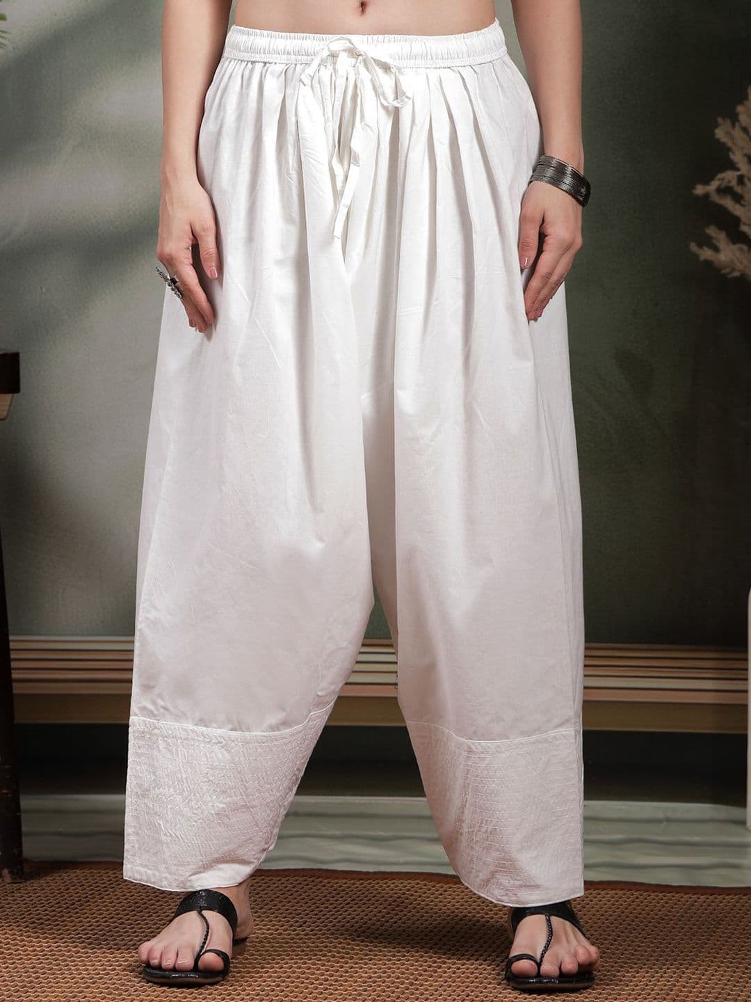 Clora Creation Women Solid Loose Fit Cotton Farshi Salwar - view 1