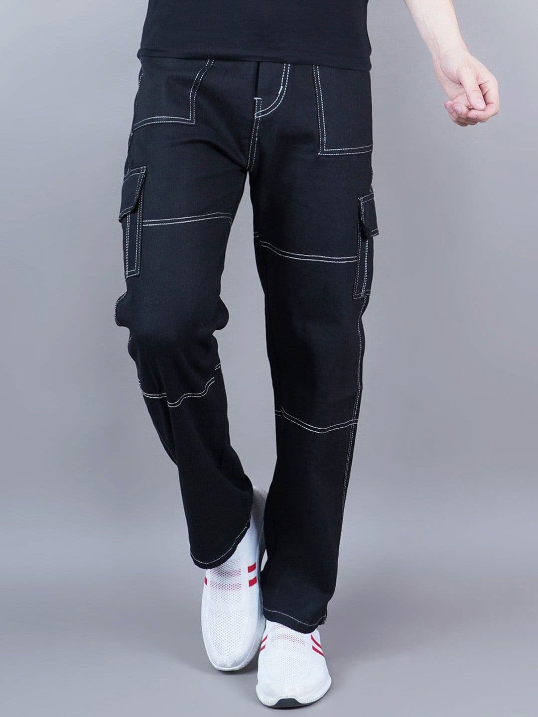 Moda Rapido Men Classic Regular Fit Mid-Rise Stretchable Cargo Styles Jeans - view 1