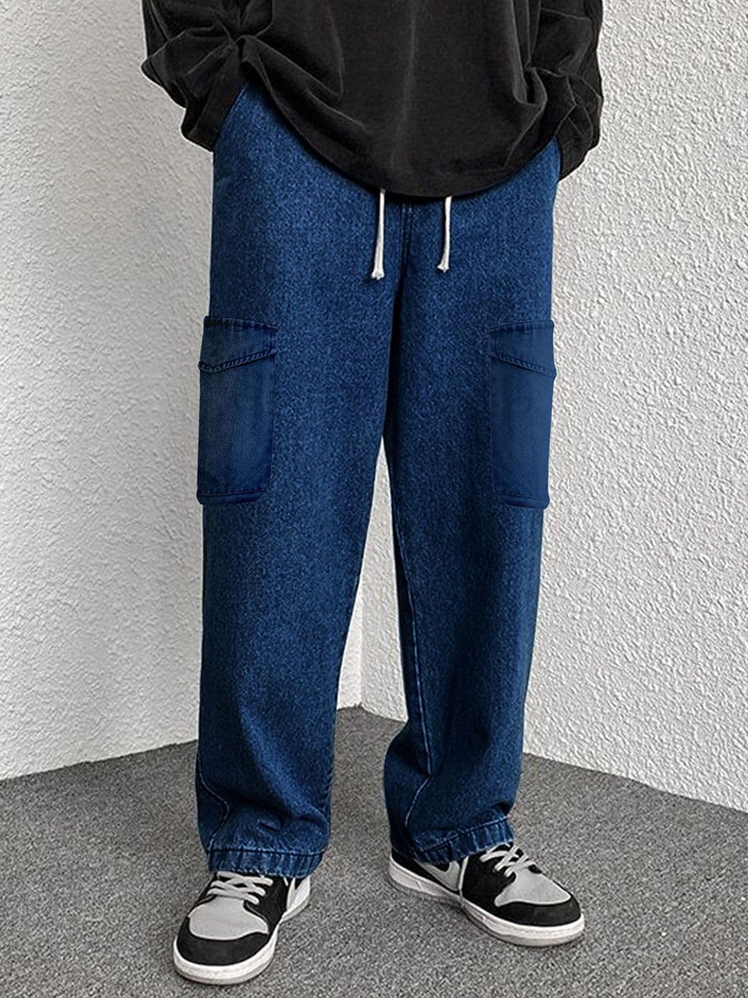 FTX Men Loose Baggy Fit Elasticated Mid-Rise Jeans - view 1