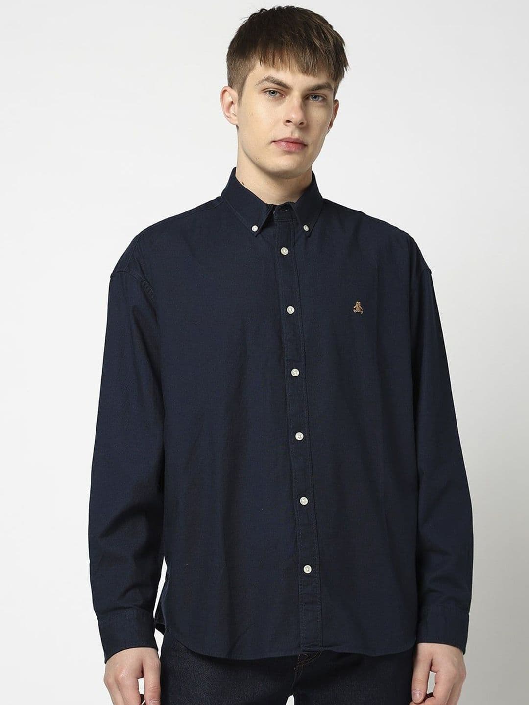 GAP Men Solid Button-Down Collar Pure Cotton Casual Shirt - view 1