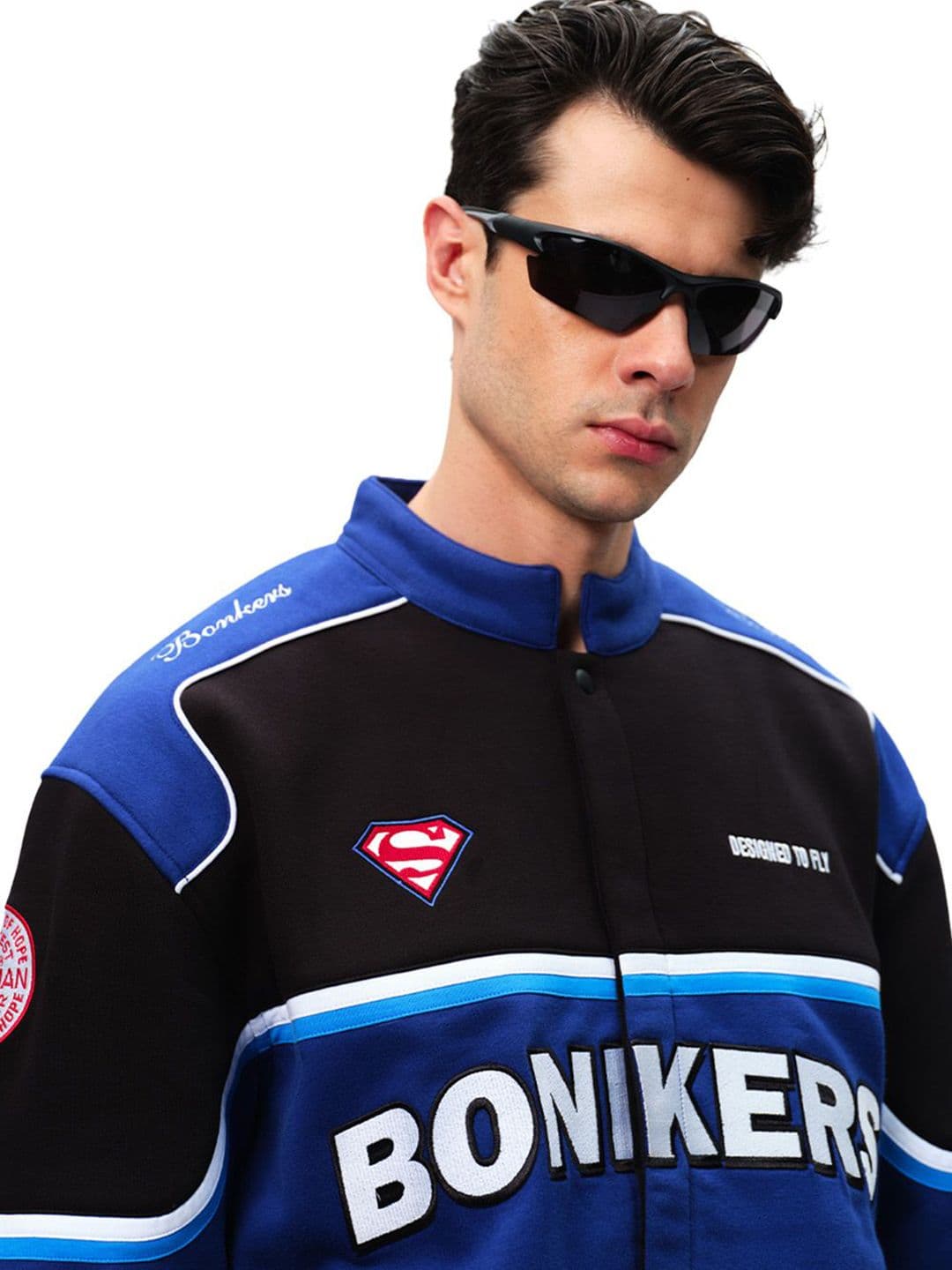 Bonkers Corner Men Colourblocked Biker Jacket - view 1