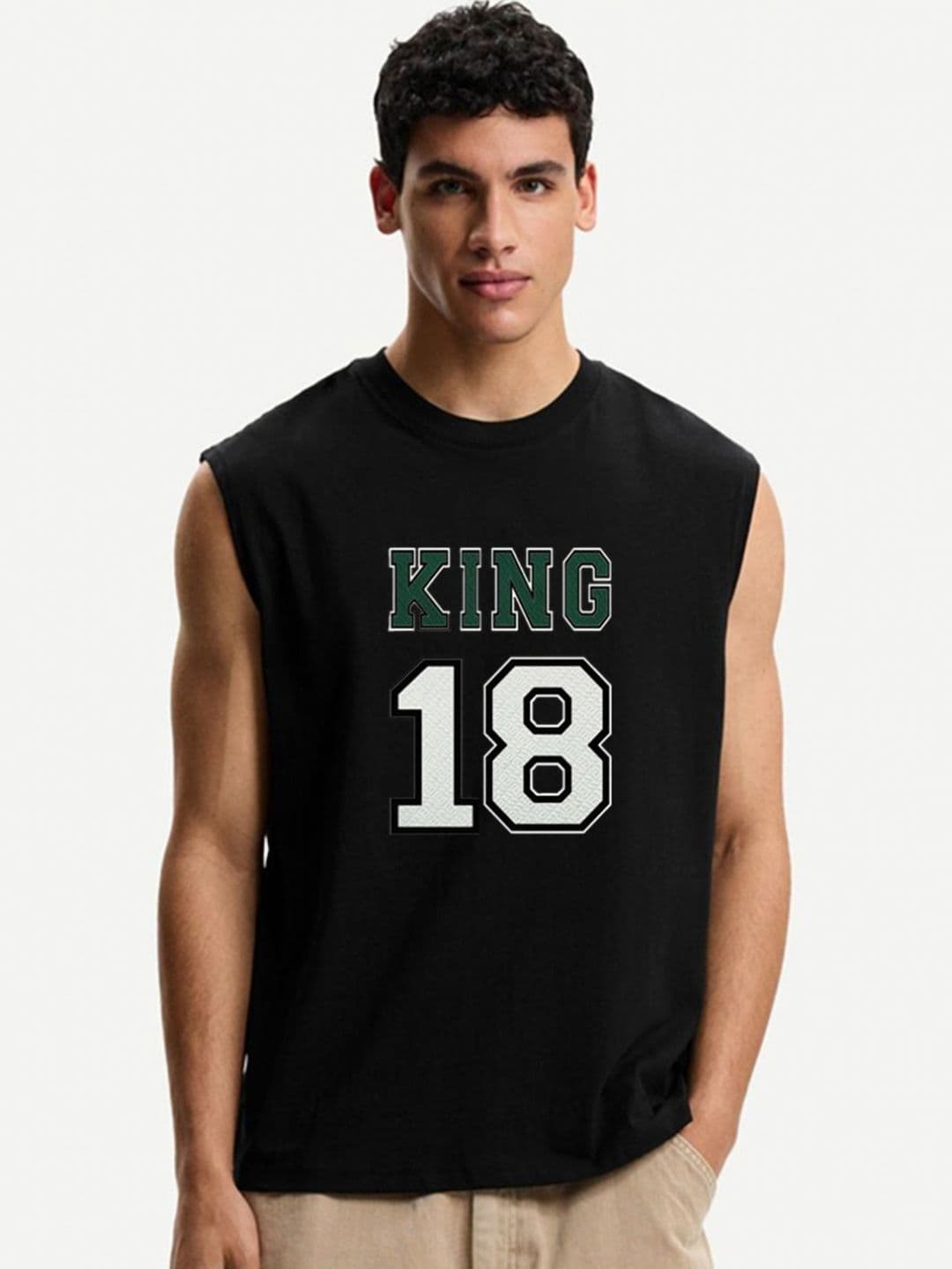 Moda Rapido Typography Printed Round Neck Sleeveless T-shirt - view 1