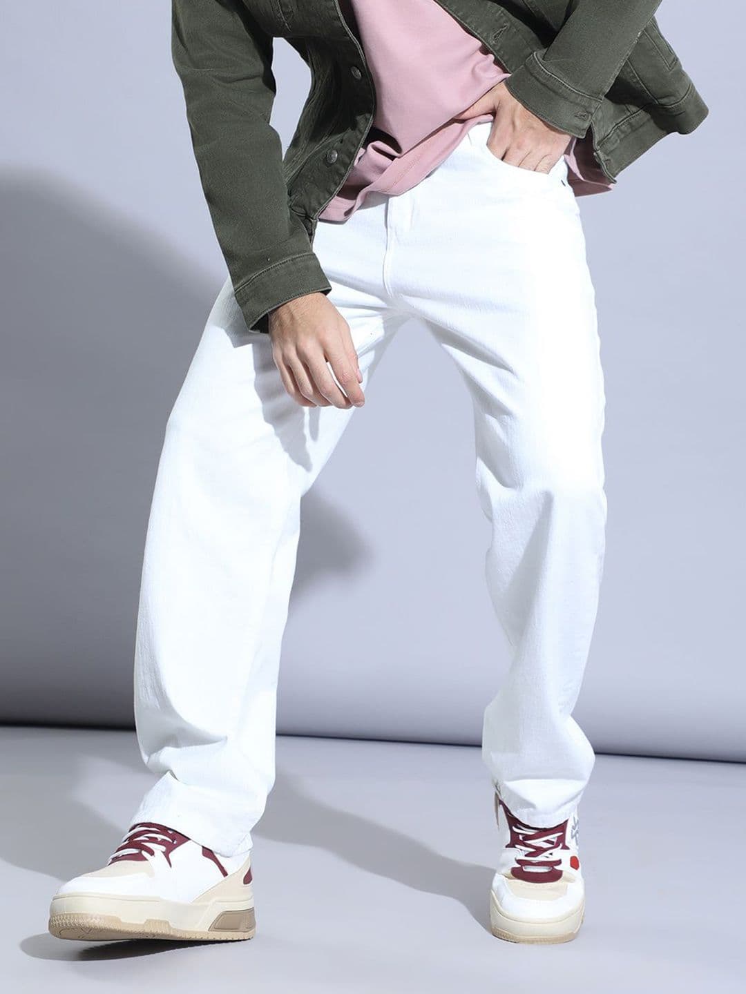 Hence Men Loose Baggy Mid-Rise Cotton Jeans - view 1
