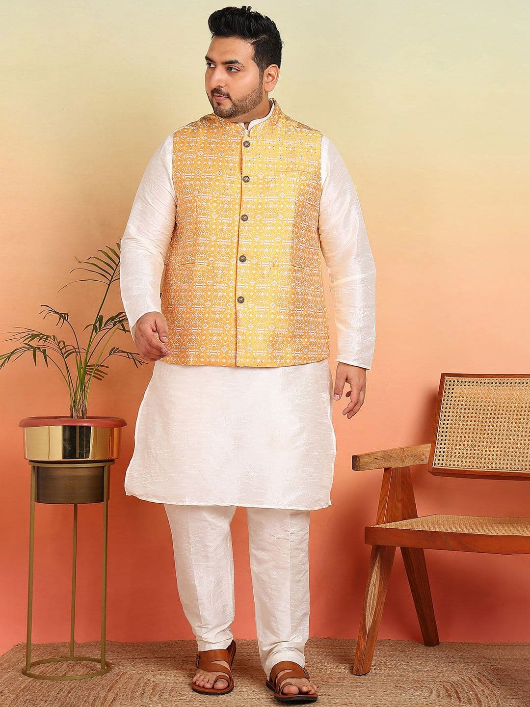Sztori Woven Design Nehru Jacket - view 1