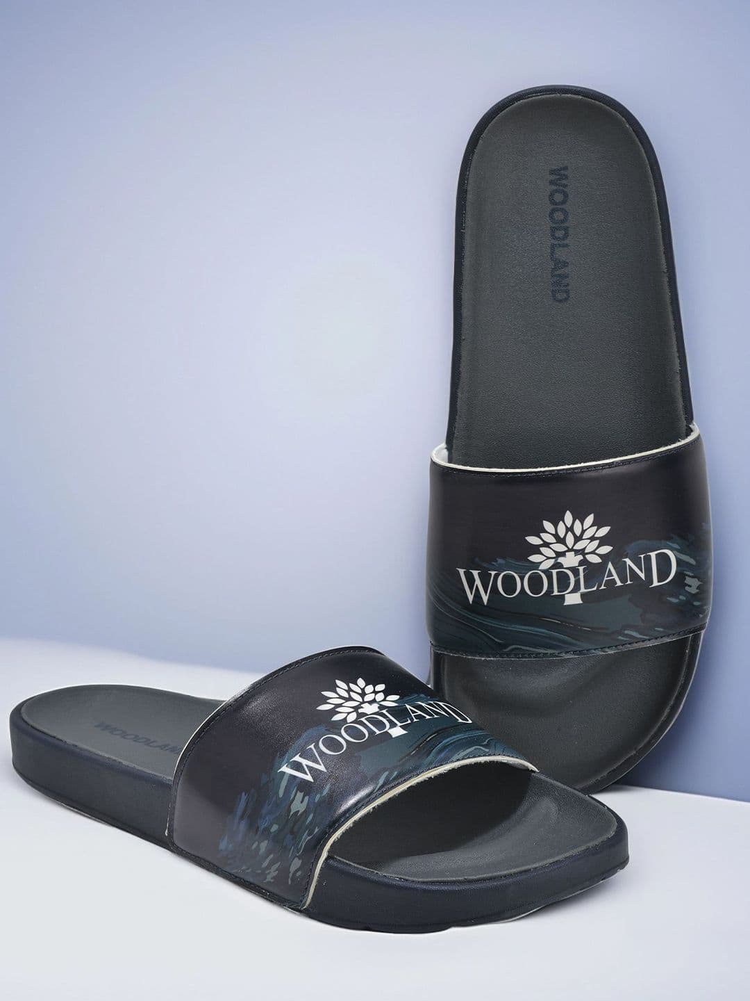 Woodland Men Printed Open Toe Sliders - view 1